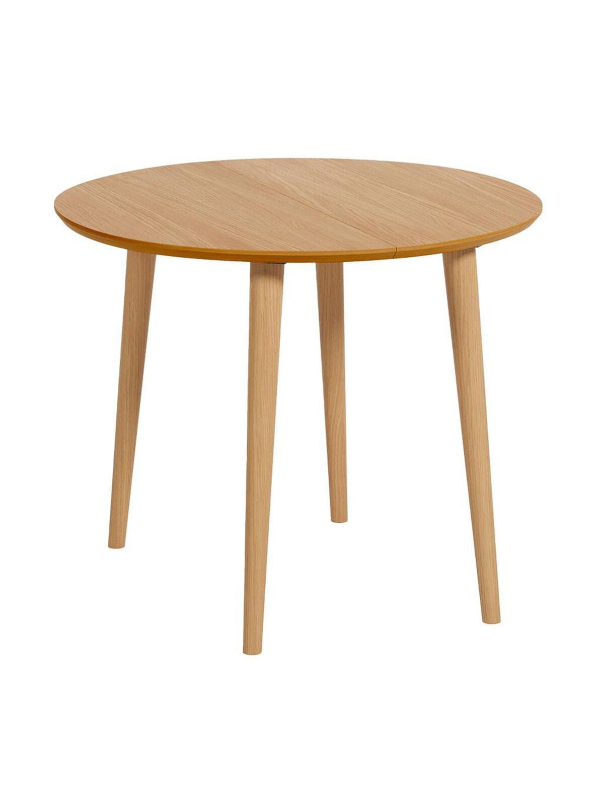 Oqui -jatkettava ruokapöytä tammi ⌀ 90/170 cm – Kave Home