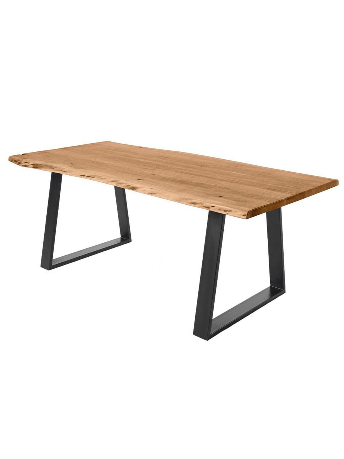 Alaia-ruokapöytä akaasia / musta teräs 200 x 95 cm – Kave Home