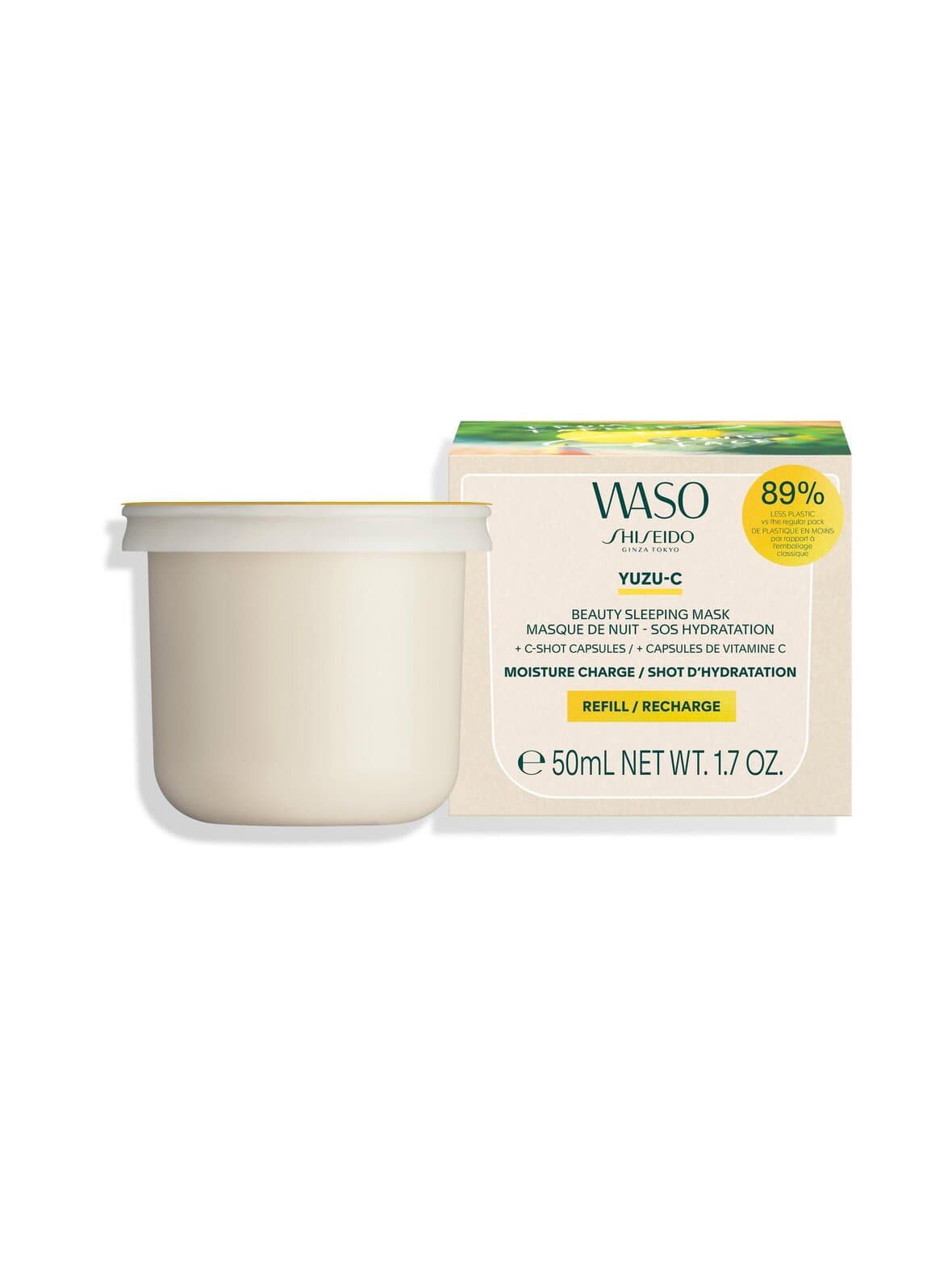 Waso yuzu-c beauty sleeping mask -yönaamio, täyttöpakkaus – Shiseido