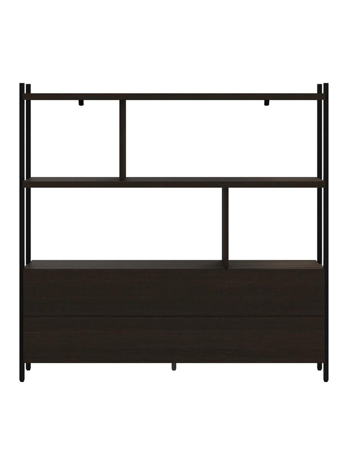 Calgary-hylly tumma tammi / musta 124 x 120 cm – BoConcept