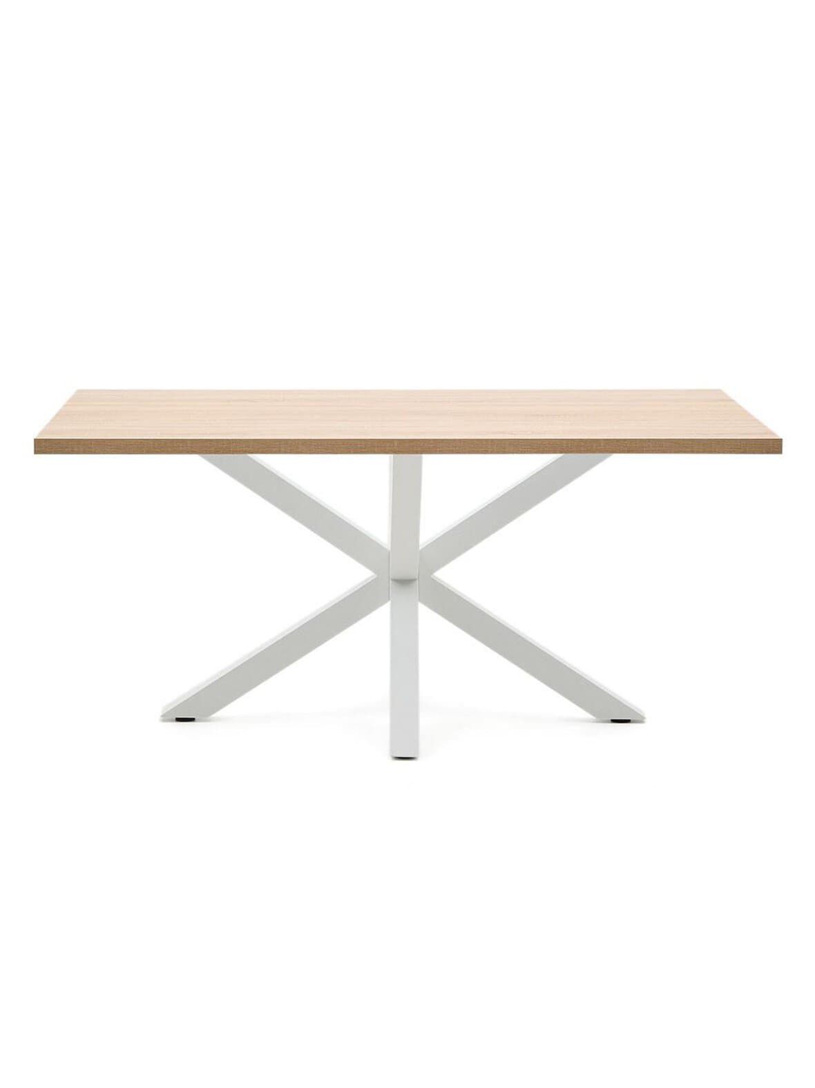 Argo-ruokapöytä tammenvärinen melamiini / valkoinen 160 x 100 cm – Kave Home