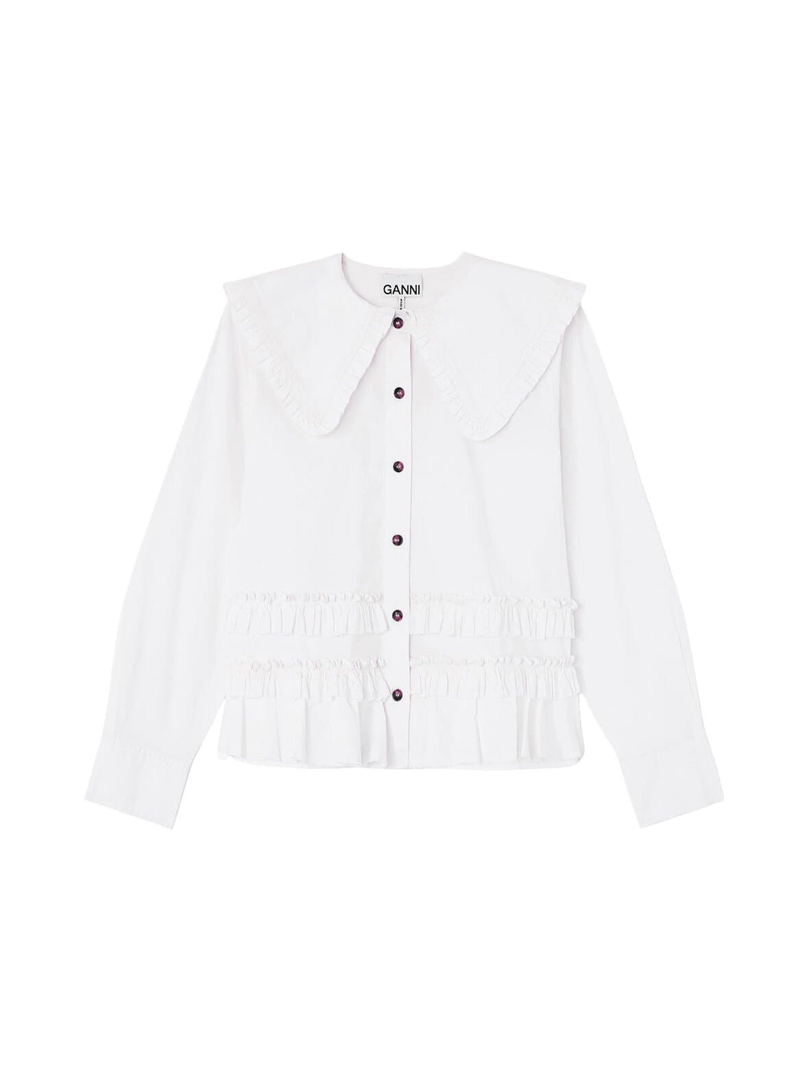 Stretch cotton frills -paitapusero – GANNI