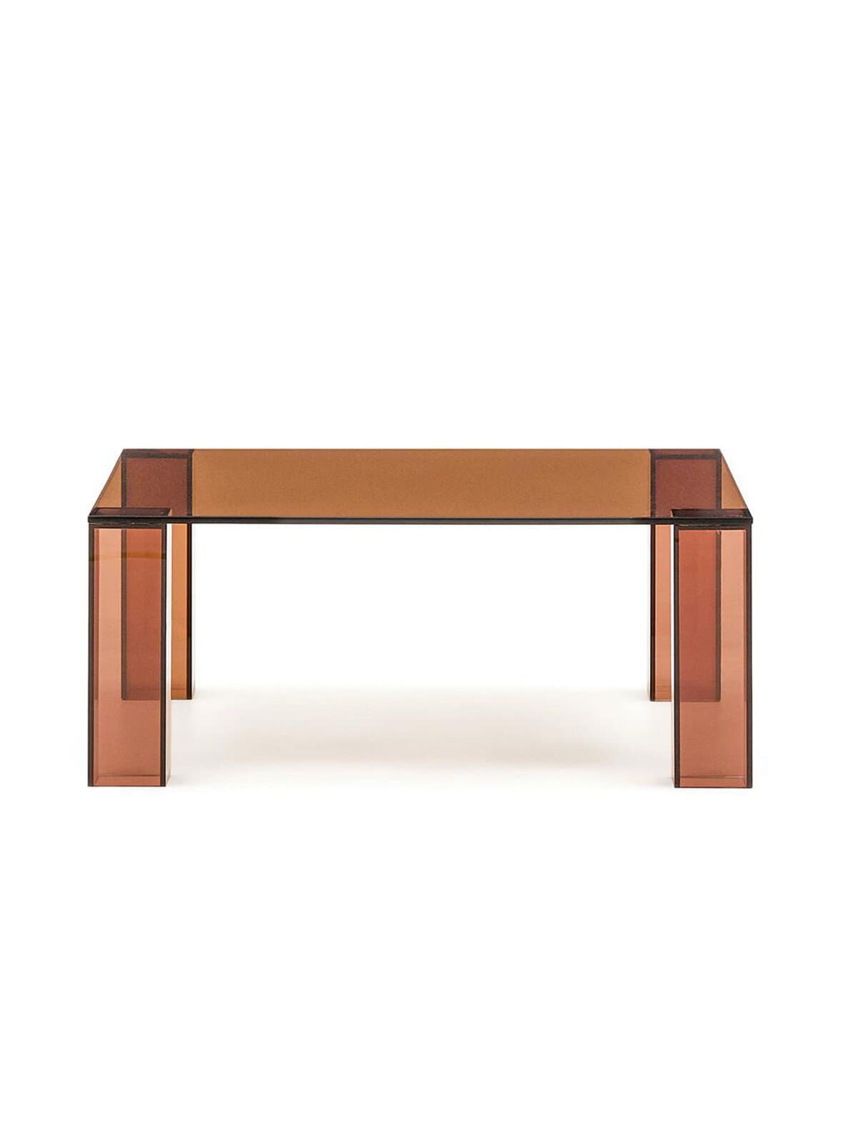 Adularia-sivupöytä ruskea lasi 85 x 85 cm – Kave Home