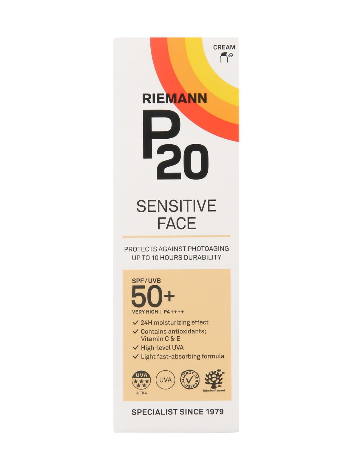 Sensitive face spf 50+ cream -aurinkosuojavoide 50 g – P20