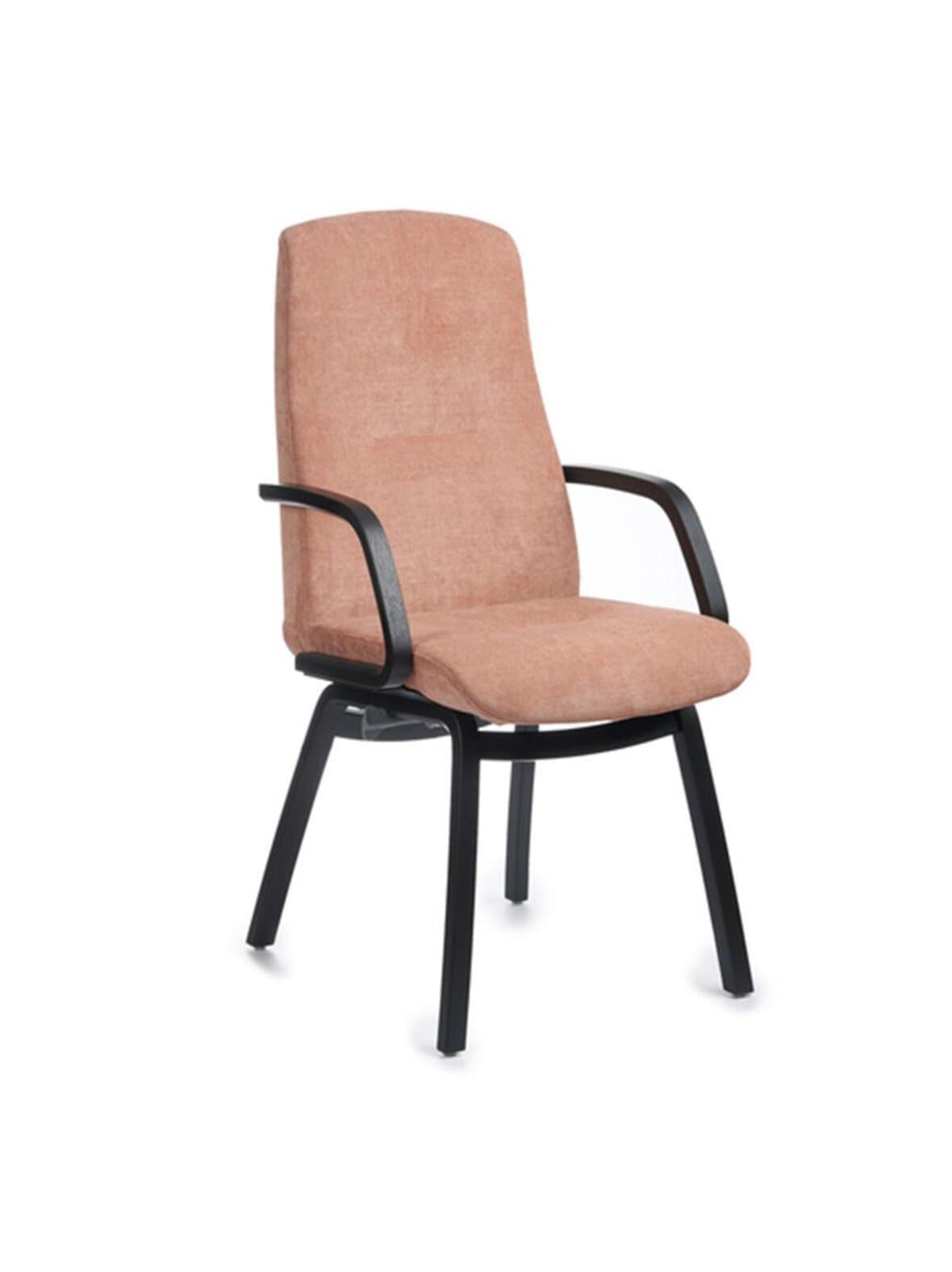 Freetime-tuoli käsinojilla velvety-kangas peach/musta – Conform