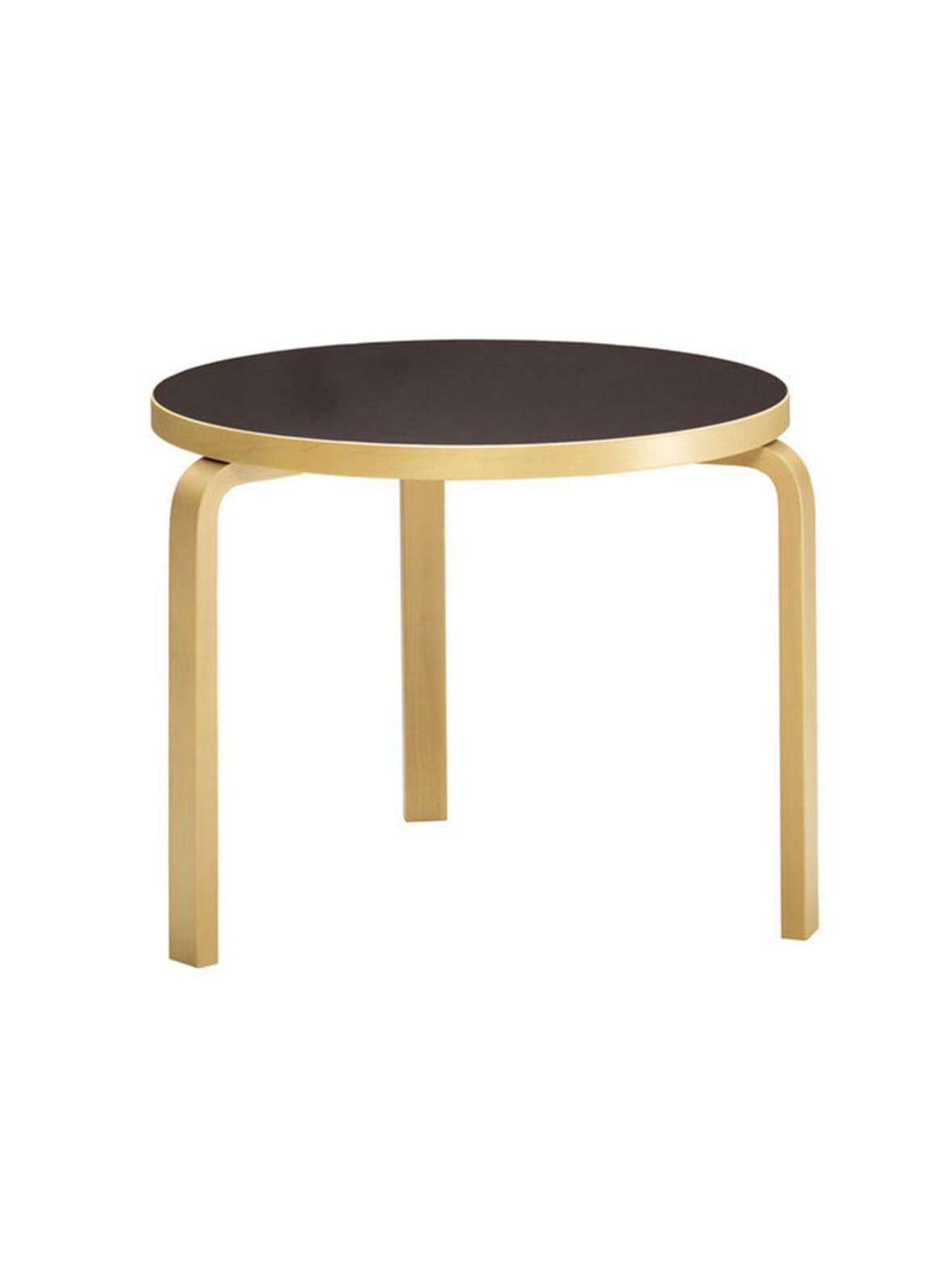 Lastenpöytä 90b koivu/musta linoleum ø 75 cm – Artek