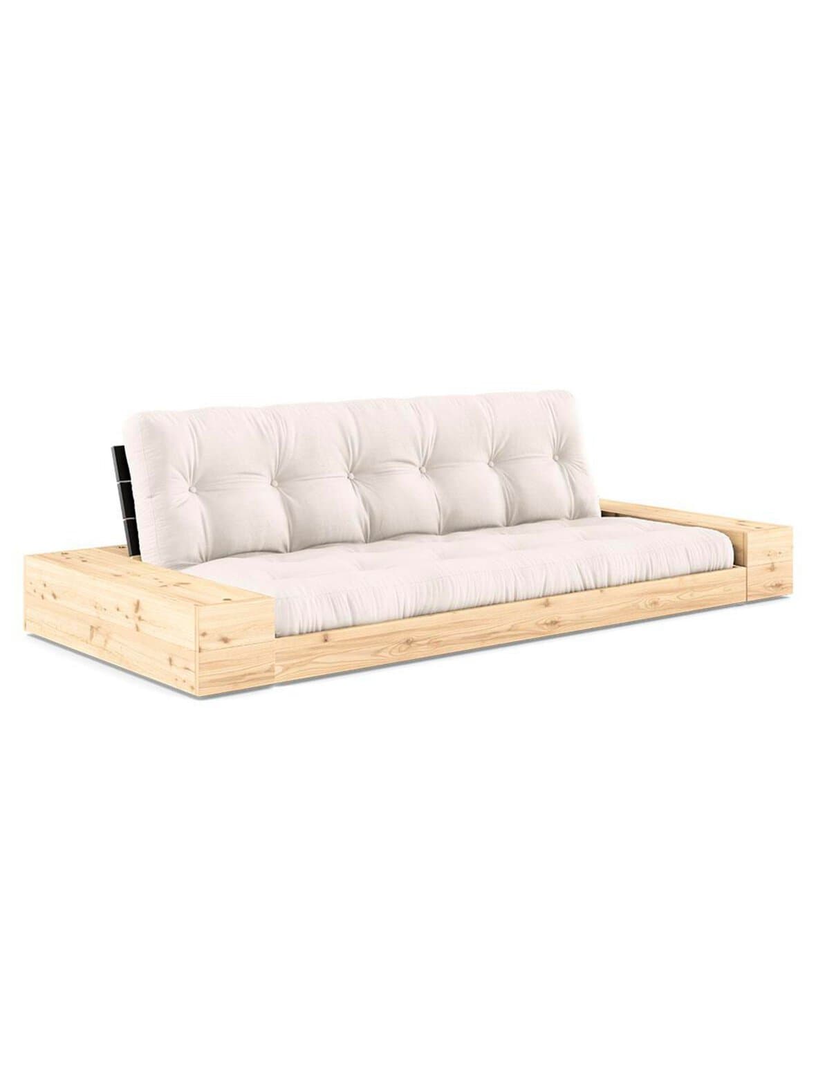 Base-futonsohva laatikoilla natural/musta l 244 cm – Karup