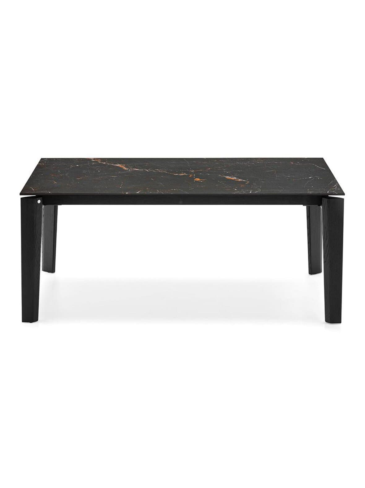 Dogma- jatkettava ruokapöytä musta marmorikeramiikka/musta 100 x 180/240 cm – Calligaris
