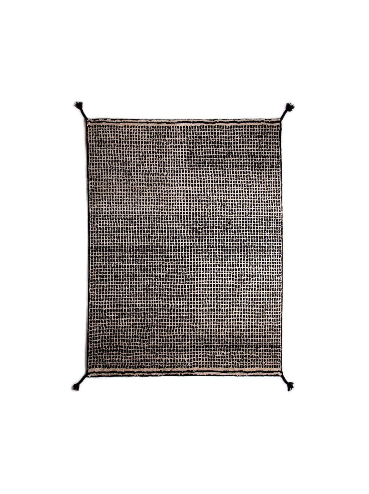 Grid-matto musta/valkoinen 140 x 200 cm – Woodnotes