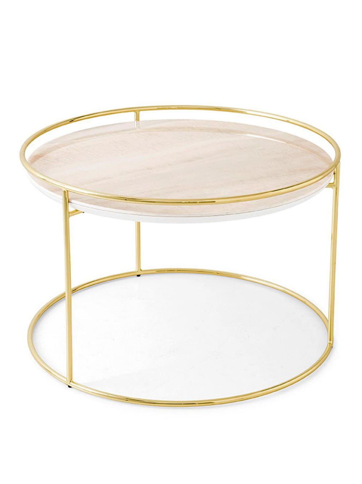 Atollo-sohvapöytä messinki/kullanvärinen marmori ⌀ 62,5 cm – Calligaris