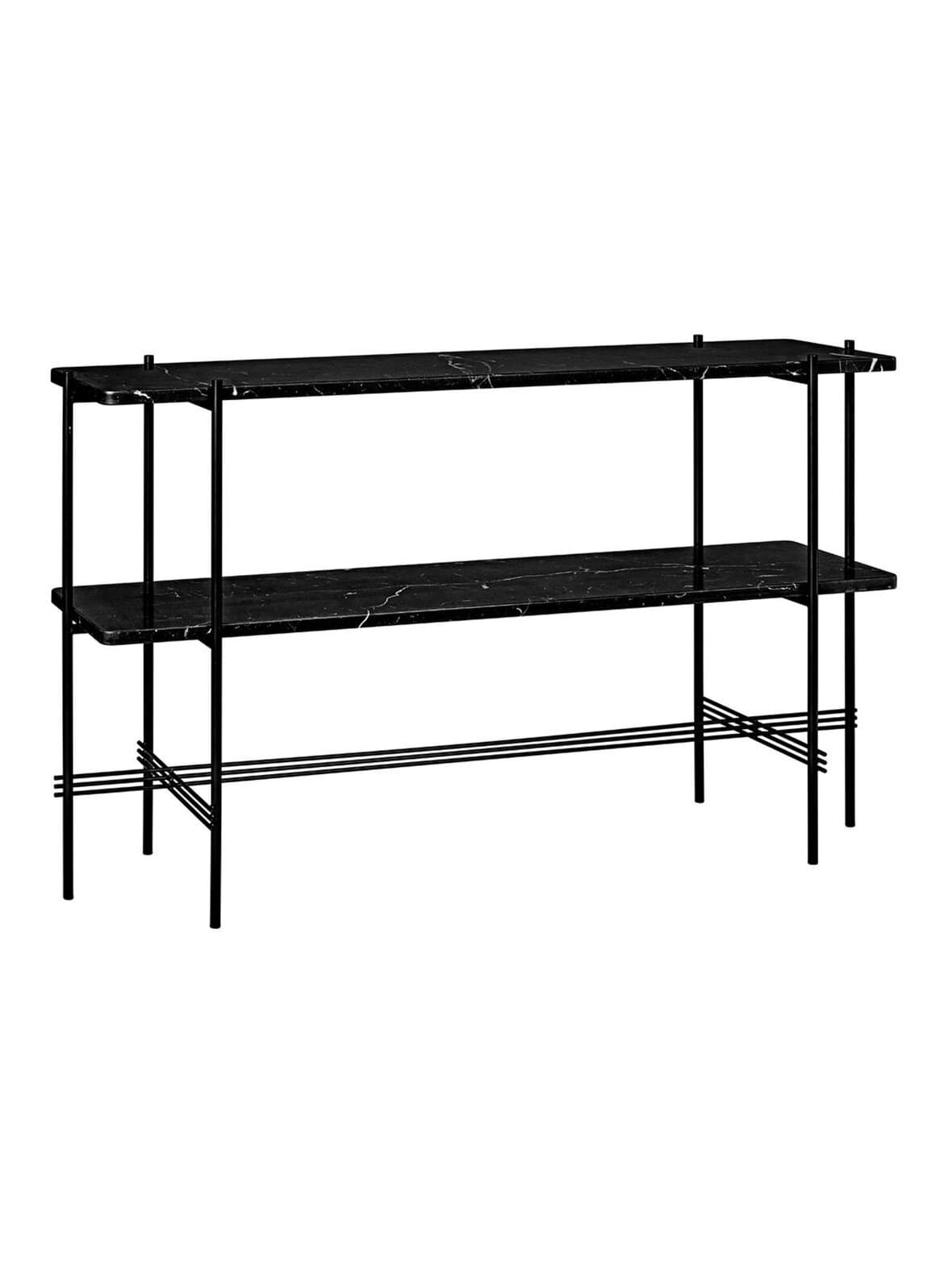 Ts console 2 -konsolipöytä/hylly musta marmori / musta runko – GUBI