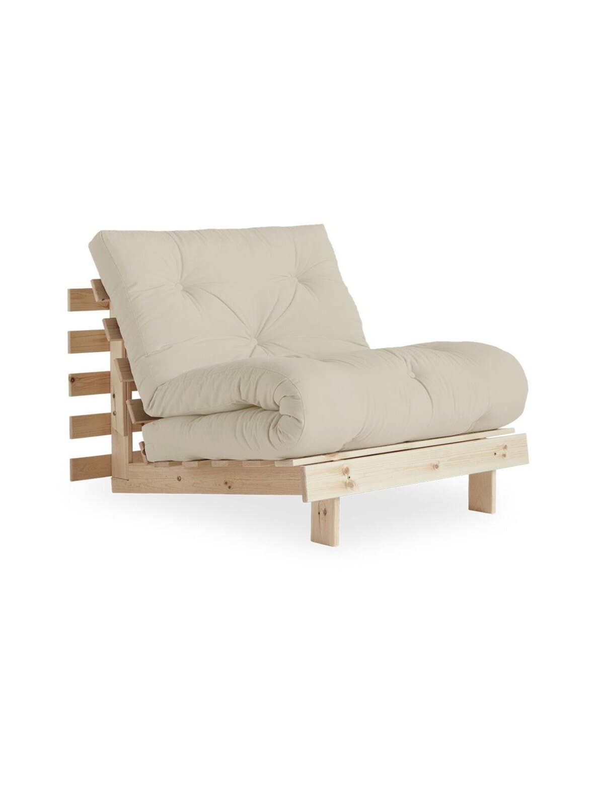 Roots-futonnojatuoli beige/mänty – Karup