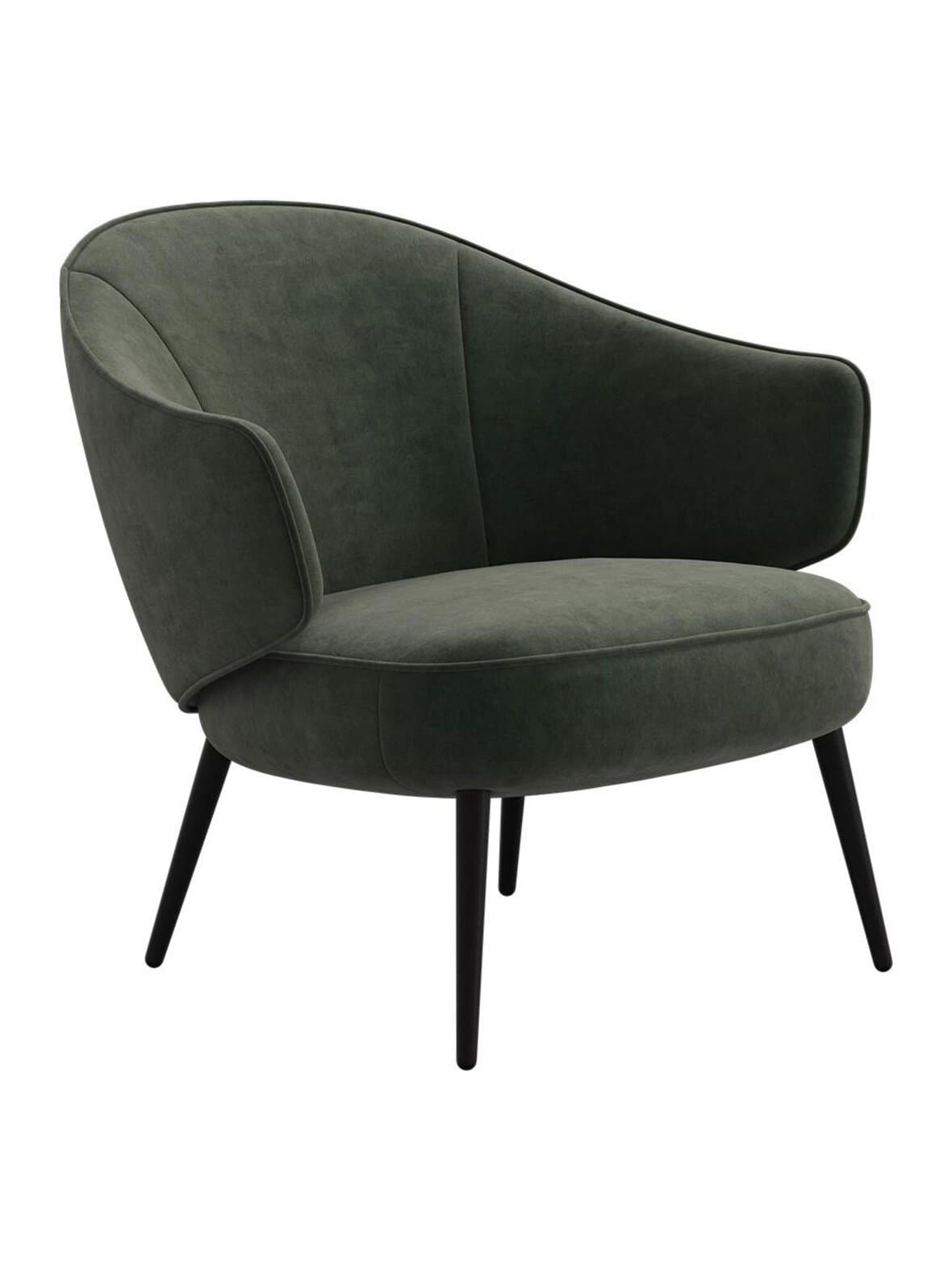 Charlotte-nojatuoli ravello-kangas 3223 murrettu vihreä / espresso – BoConcept