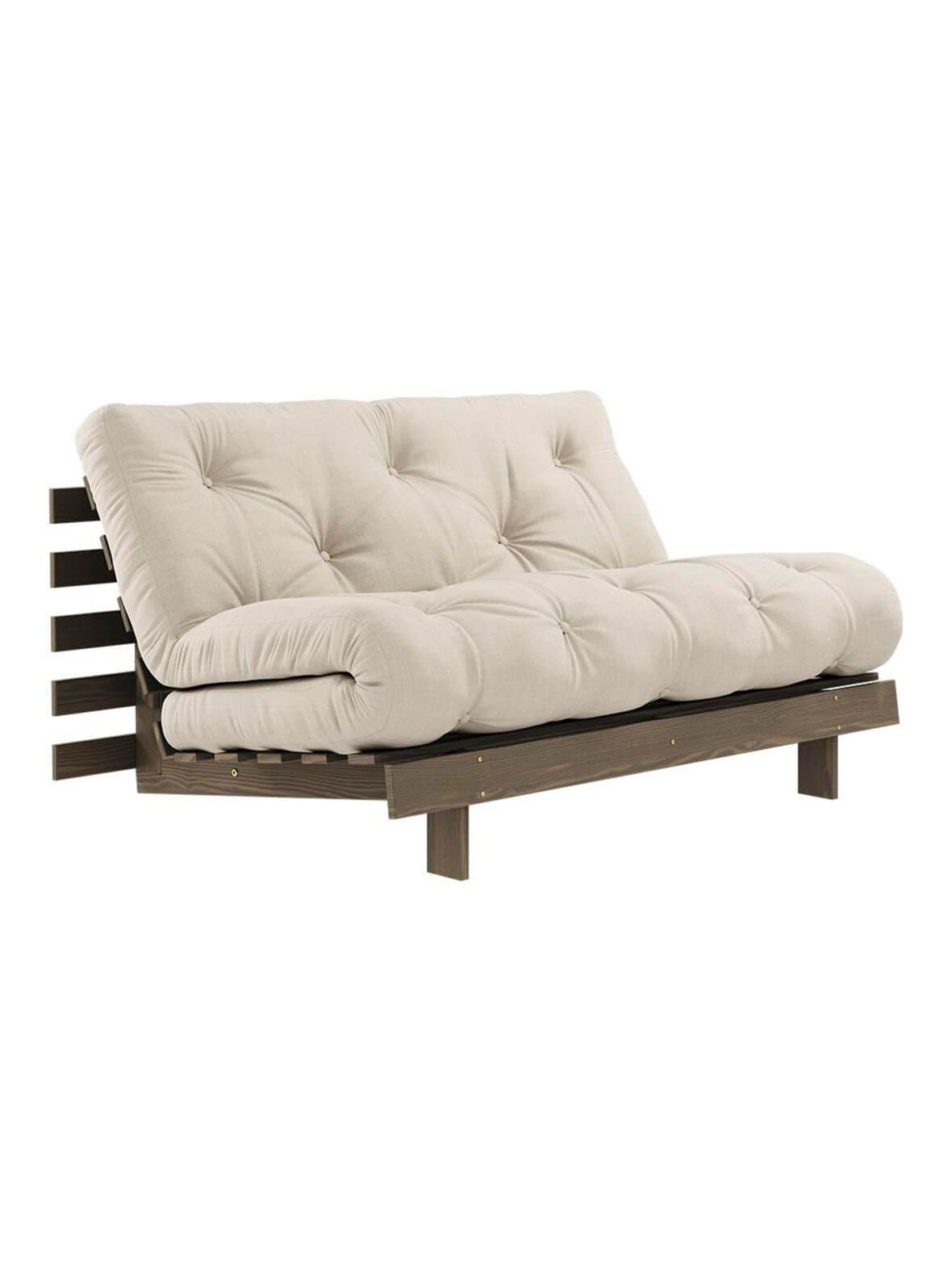 Roots-futonsohva beige/ruskea l 140 cm – Karup