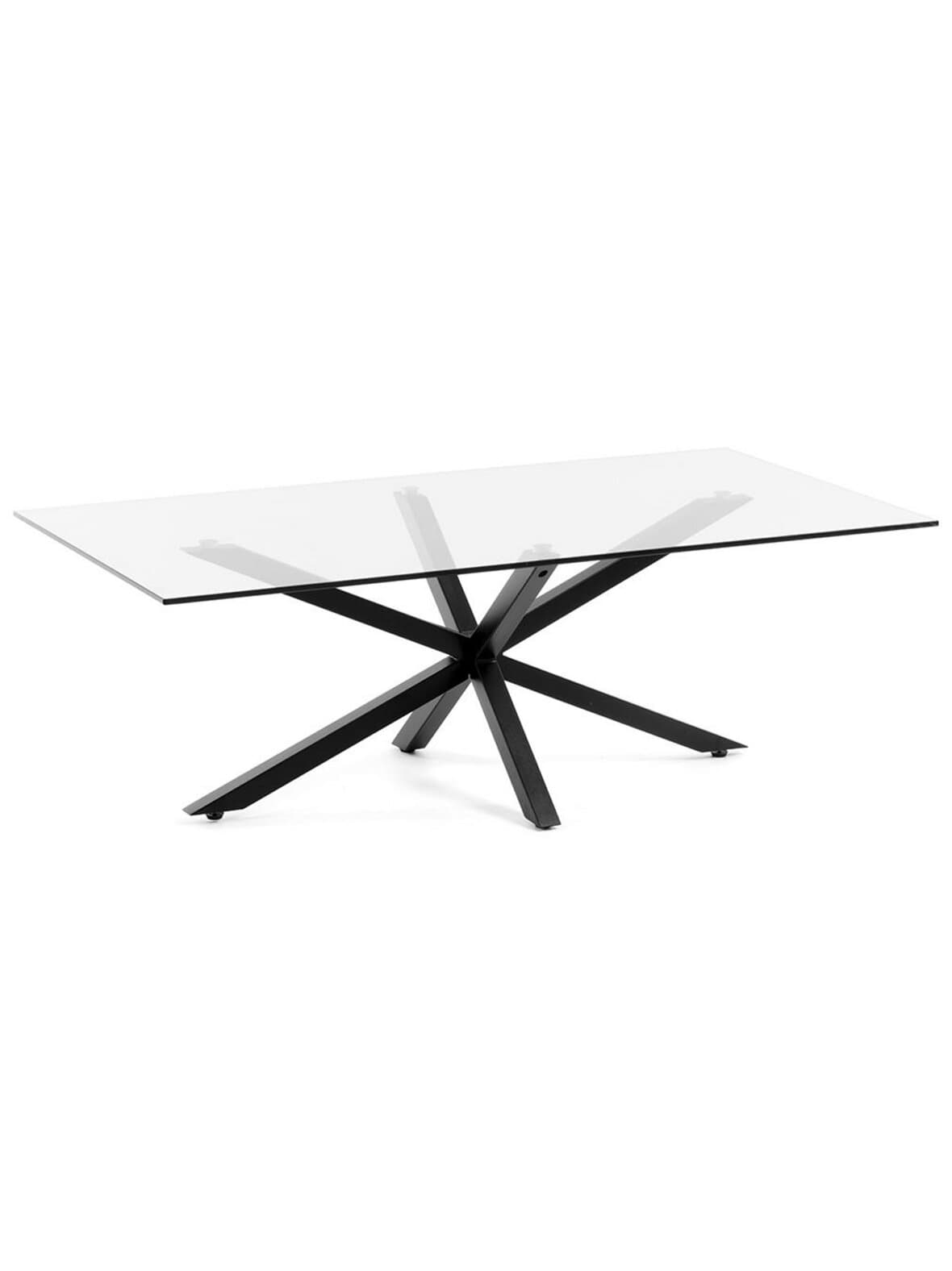 Argo-sohvapöytä musta/lasi 130 x 70 cm – Kave Home