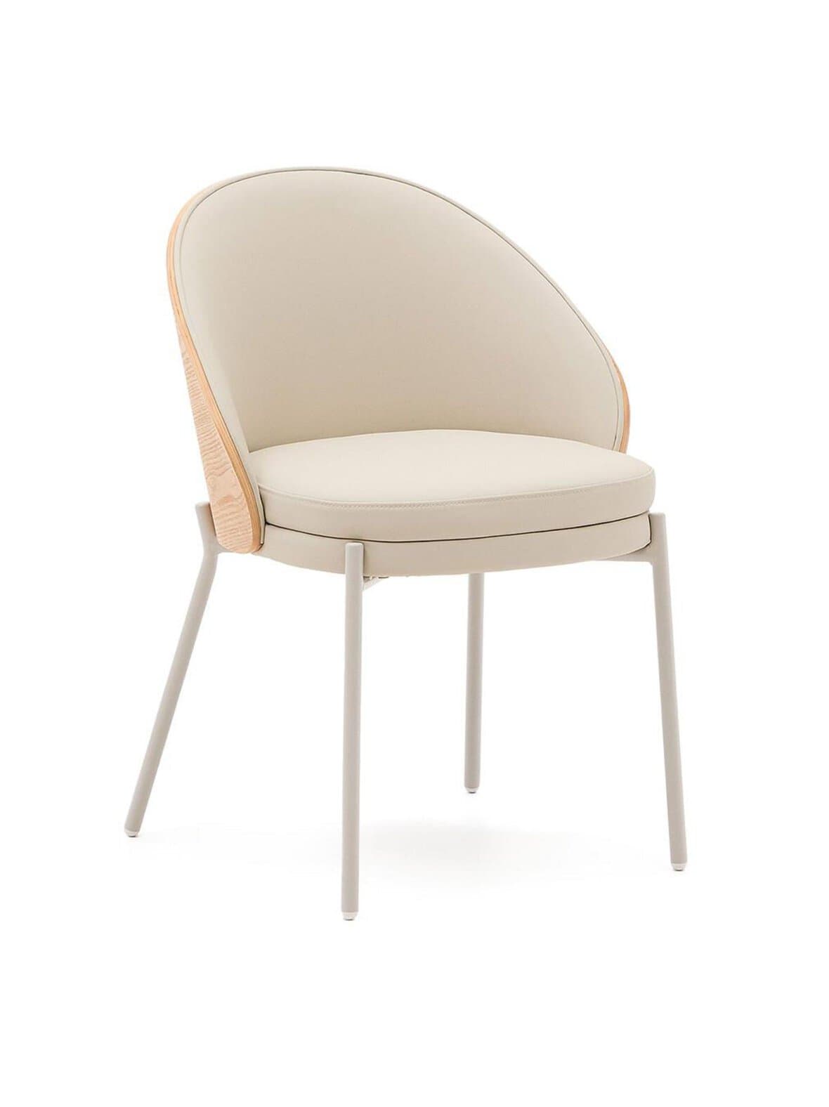 Eamy-tuoli beige keinonahka/saarni – Kave Home