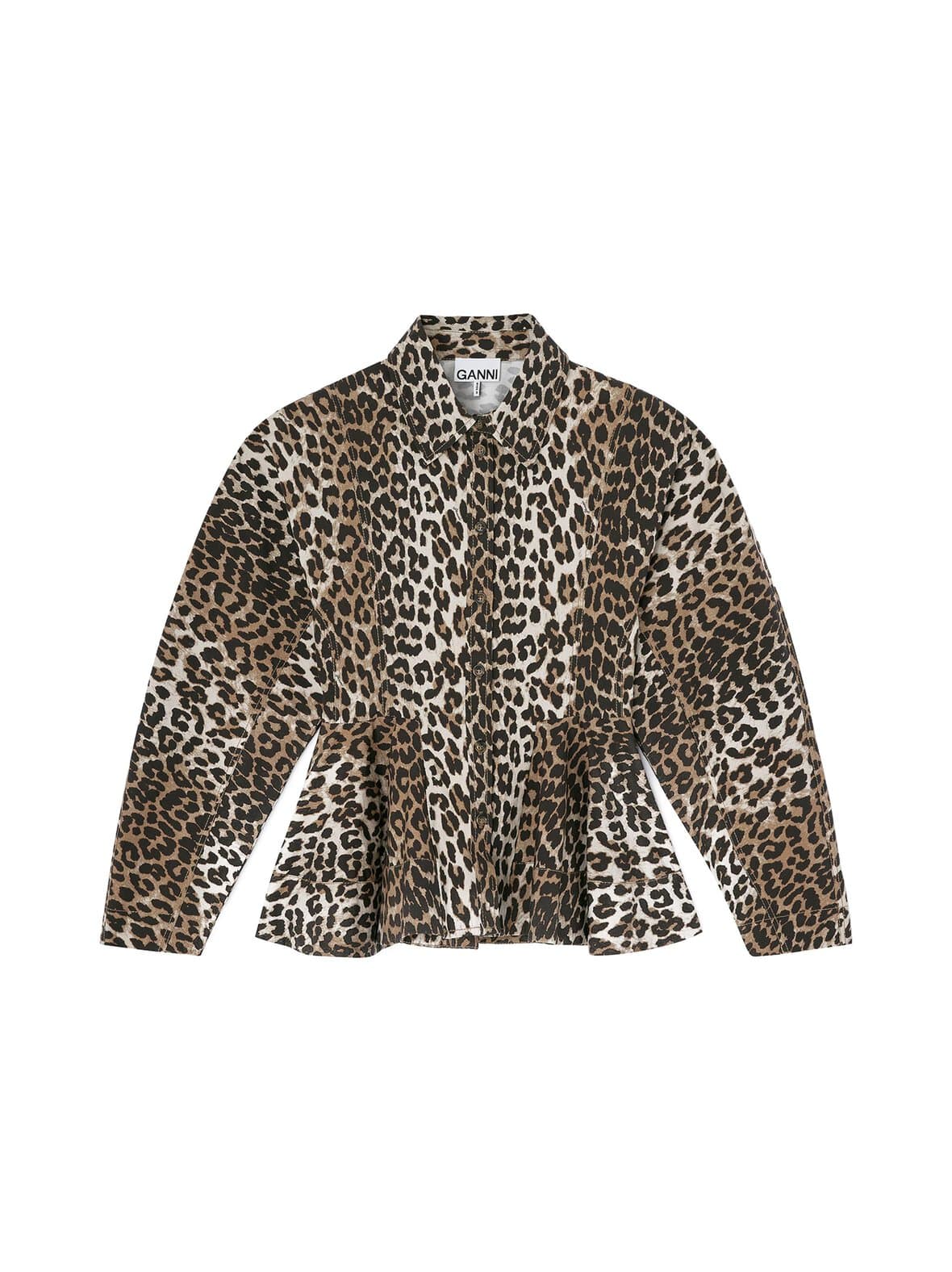 Printed stretch cotton peplum -paitapusero – GANNI