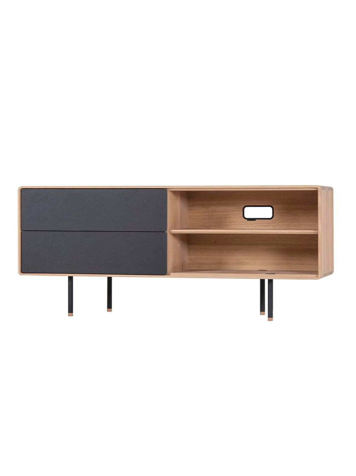 Fina-senkki tammi/musta linoleum 150 x 64 cm – Gazzda