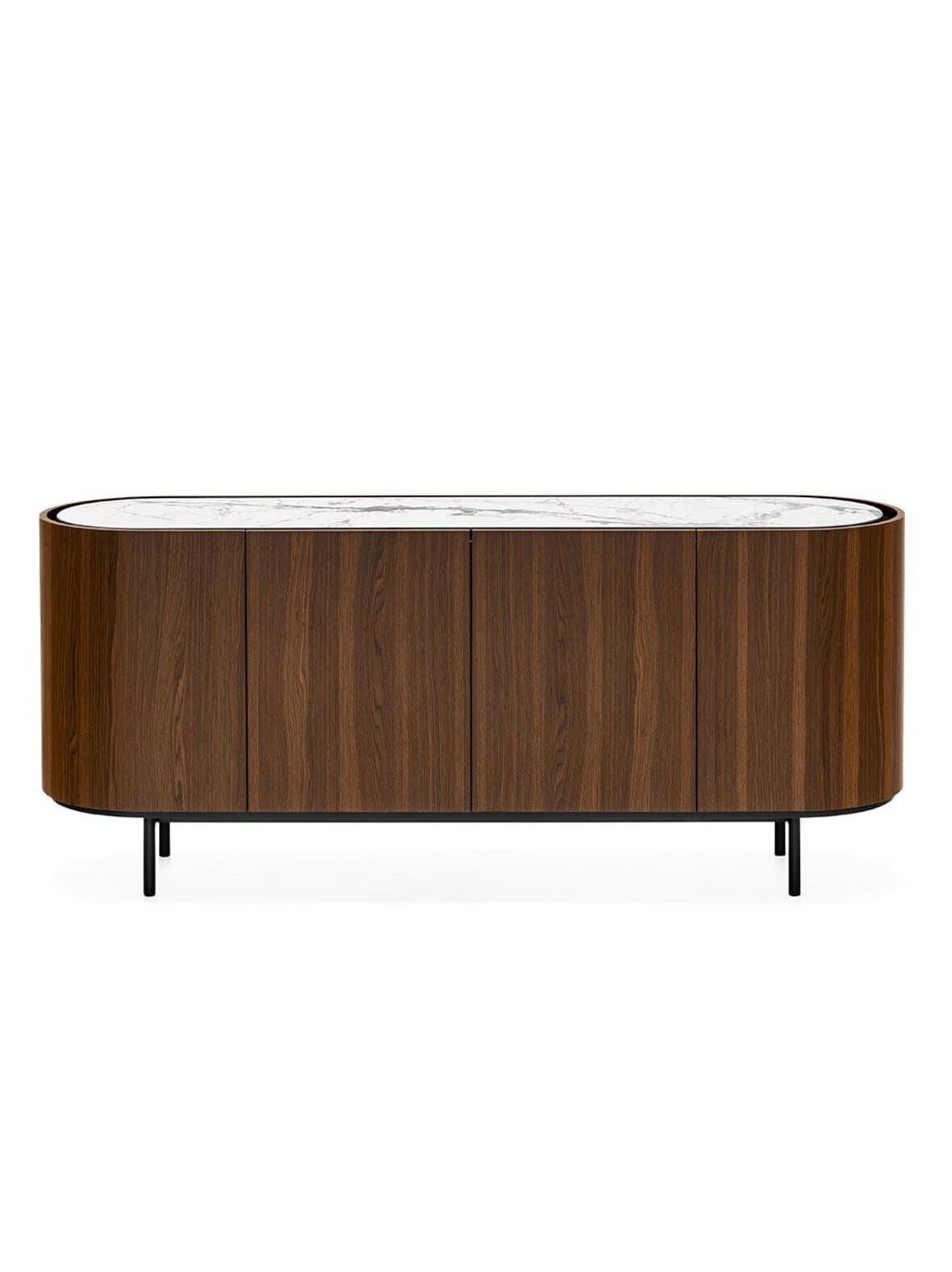 Lake-senkki valkoinen marmori/mattamusta 180 x 78 cm – Calligaris