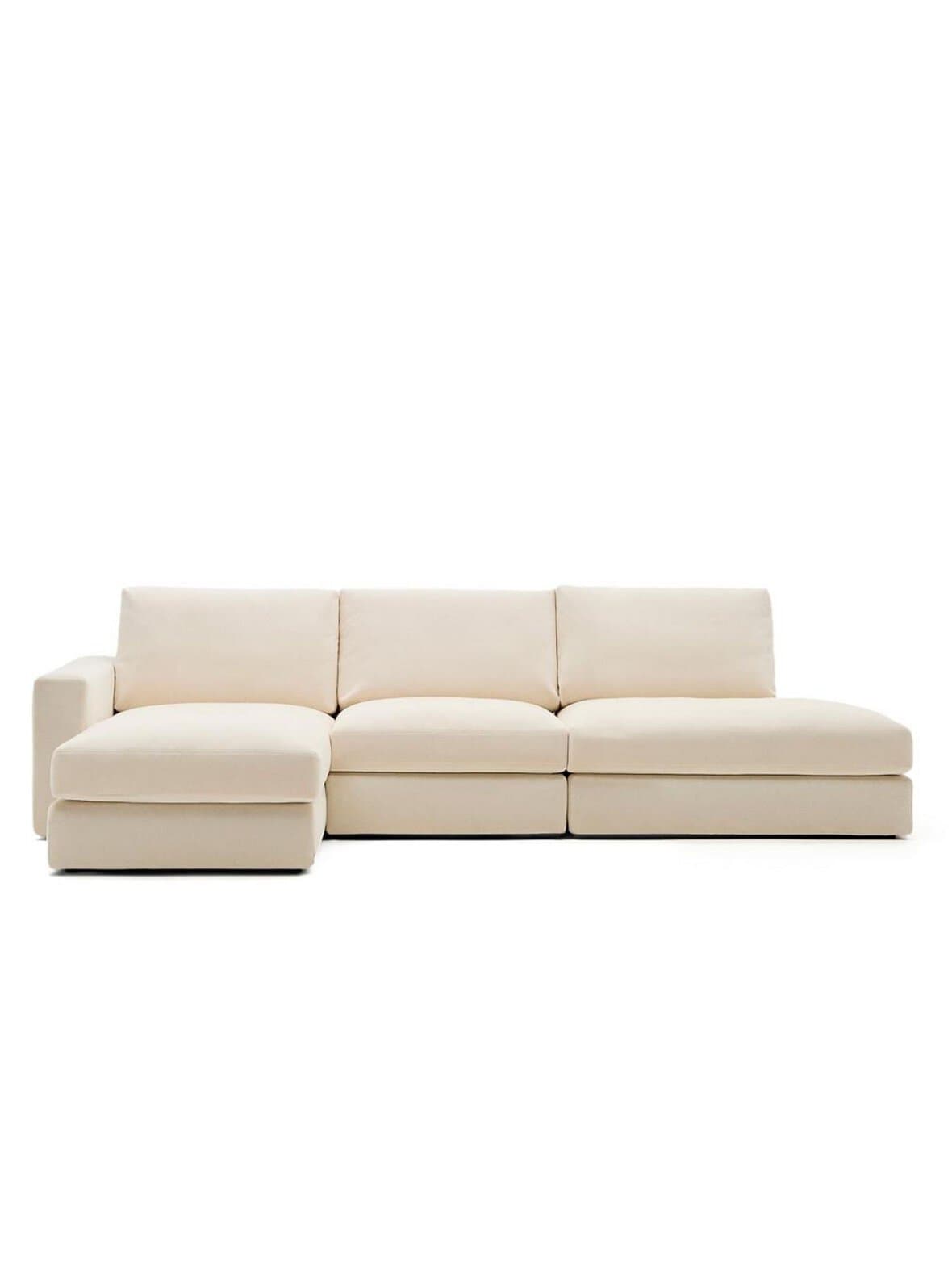 Alea-divaanisohva liberty-kangas vaalea beige l 340 cm / vasen – Kave Home