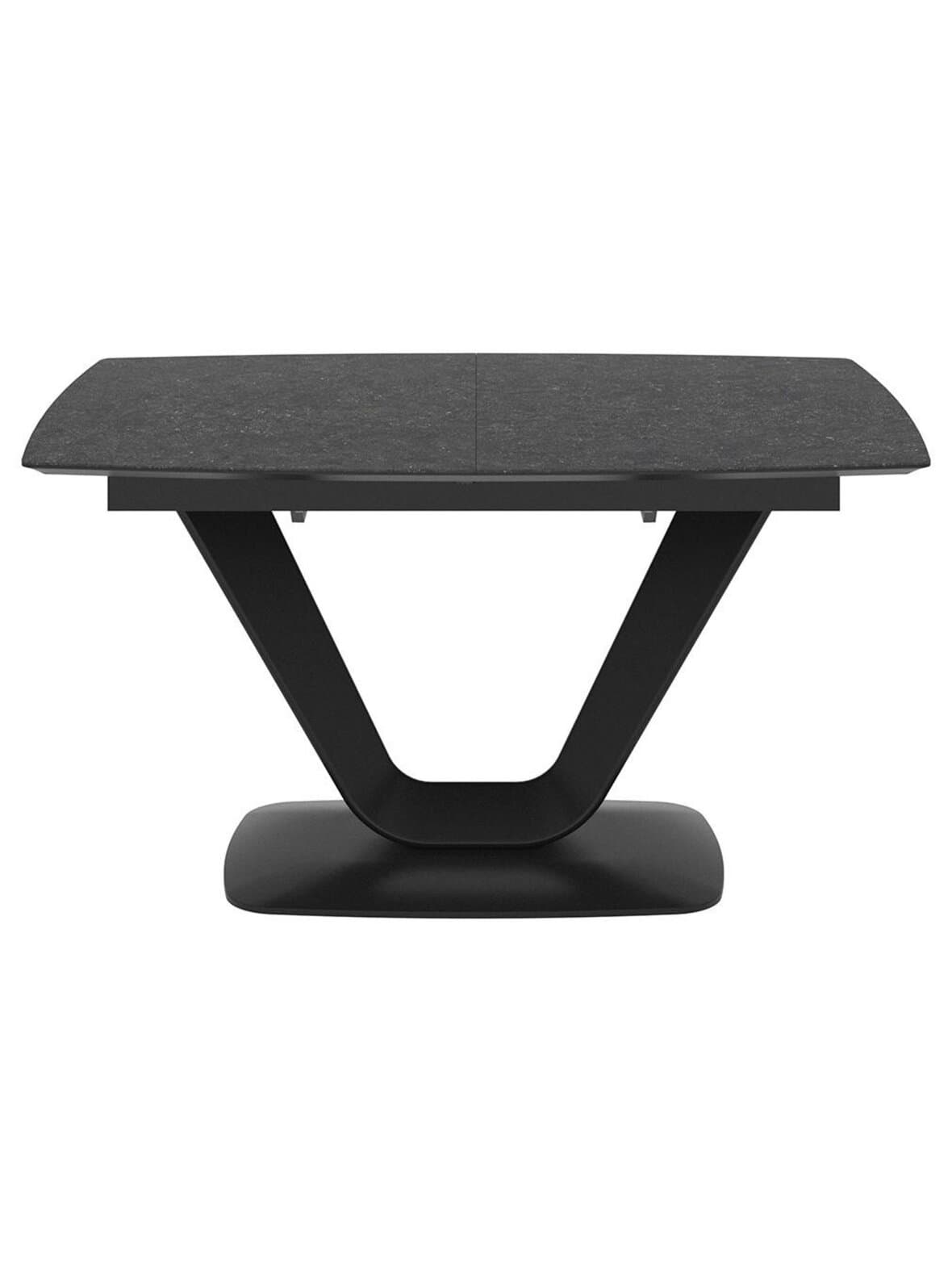 Alicante- jatkettava ruokapöytä tumma kivikeramiikka/musta 99 x 140/190 cm – BoConcept