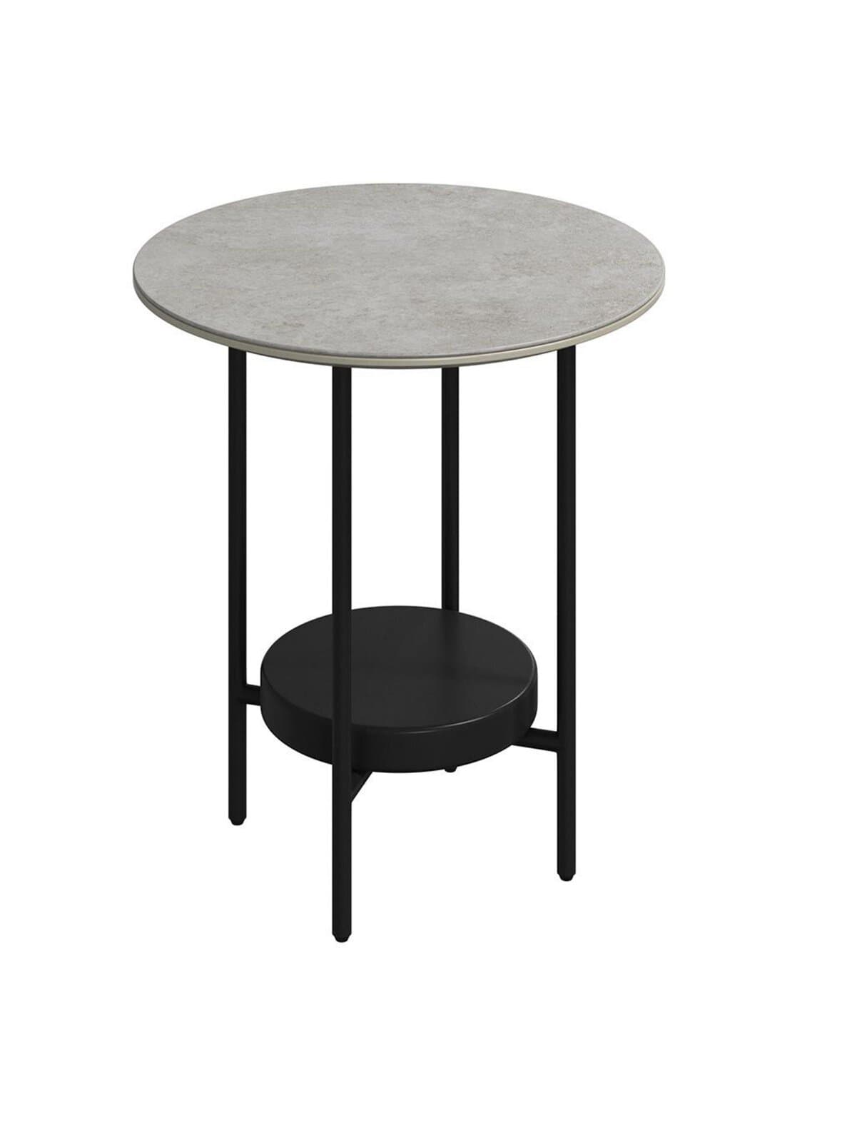 Madrid-sivupöytä tuhkanharmaa keraamiikka / musta ⌀ 46 cm – BoConcept
