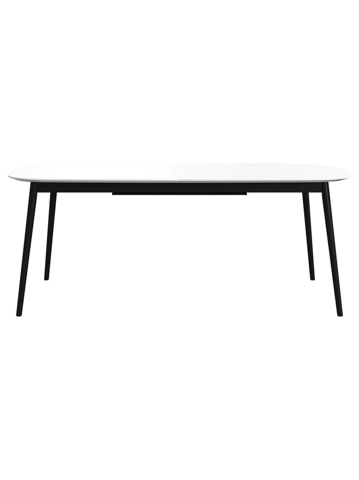 Kingston- jatkettava ruokapöytä valkoinen/musta 100 x 197/267 cm – BoConcept