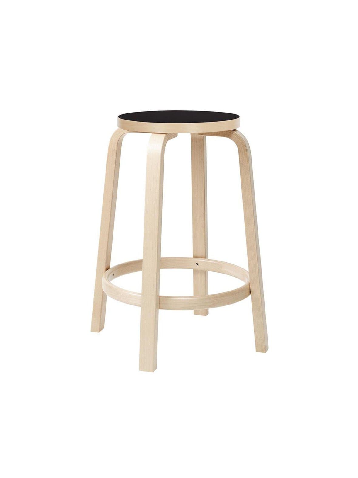 Baarijakkara 64 koivu/musta linoleum k 65 cm – Artek