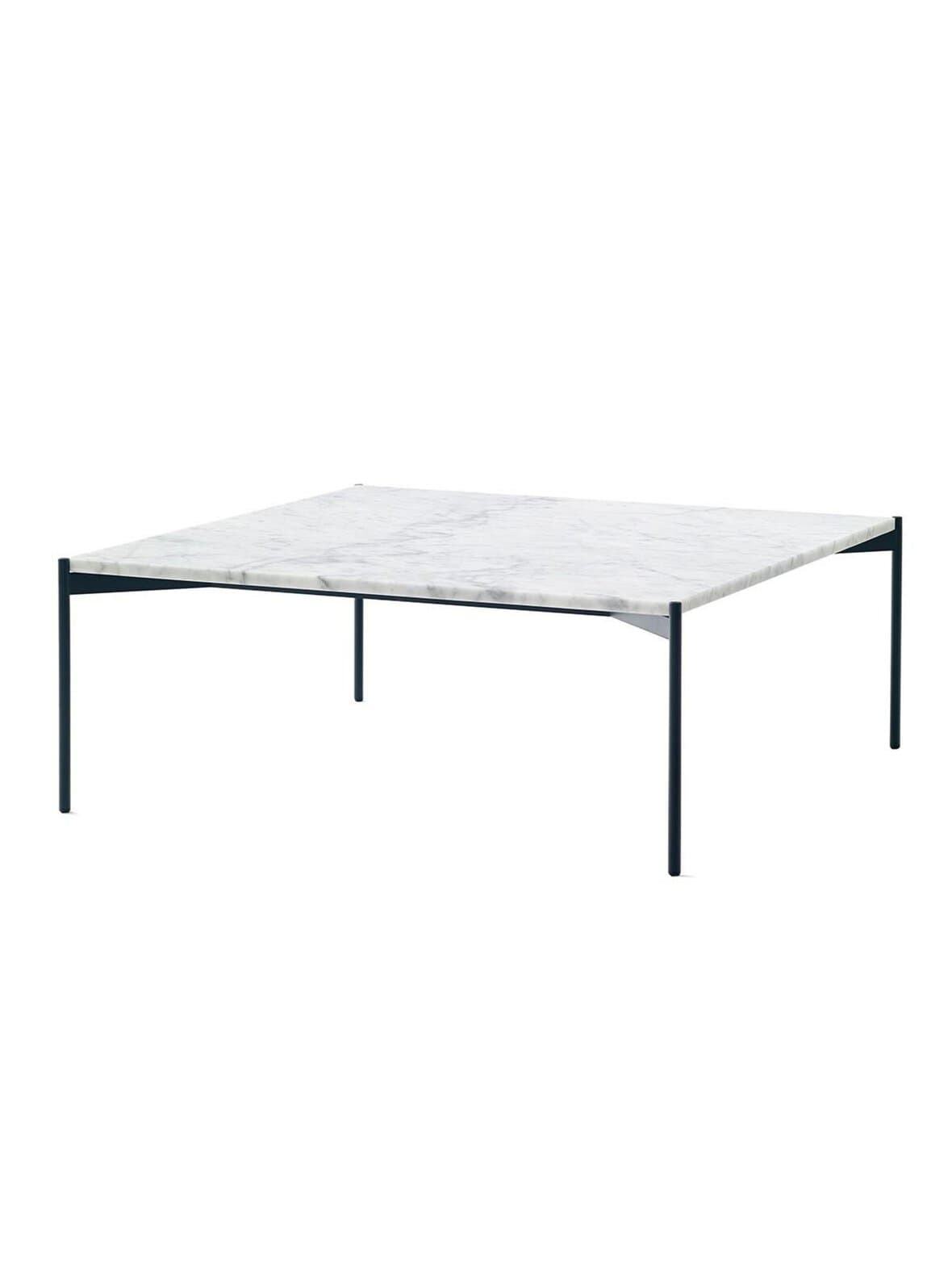 Plateau-sohvapöytä valkoinen/marmori 90 x 90 cm – Adea