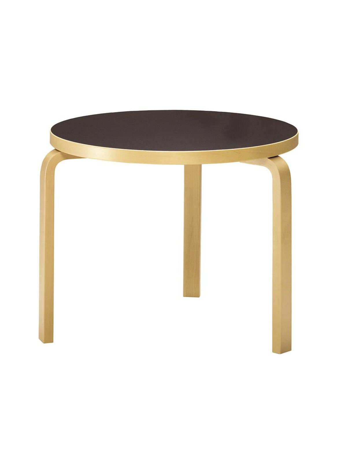 Pöytä 90b koivu/musta ø 75 cm – Artek