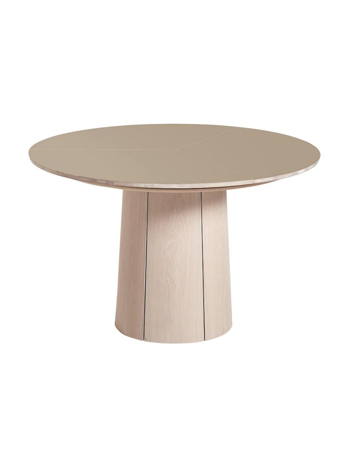 #33 -jatkettava ruokapöytä valkoöljytty tammi/nutmeg ø 123/149 cm – Skovby Möbelfabrik