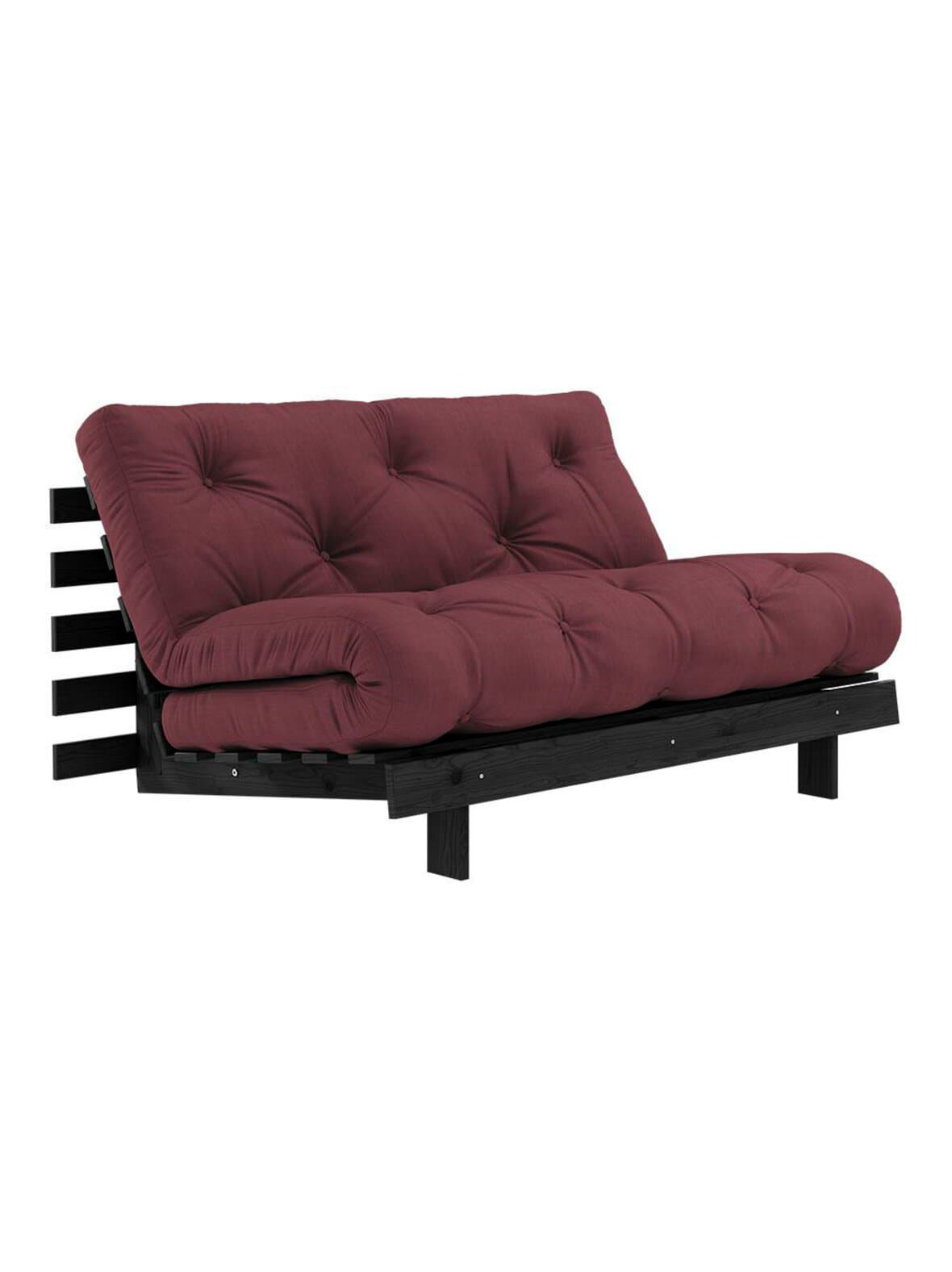 Roots-futonsohva bordeaux / musta l 140 cm – Karup