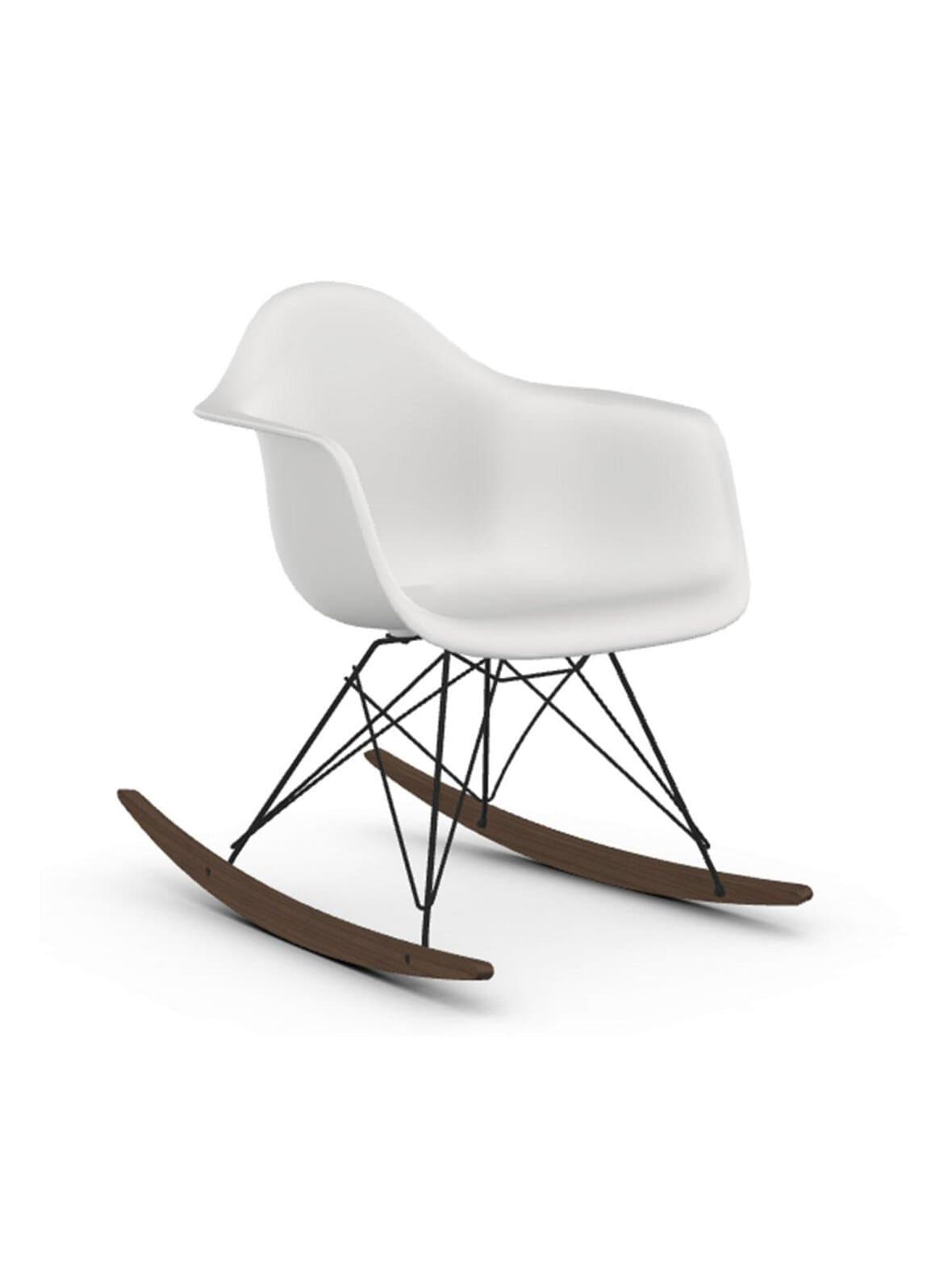 Eames rar re -keinutuoli cotton white/musta/tumma vaahtera – Vitra