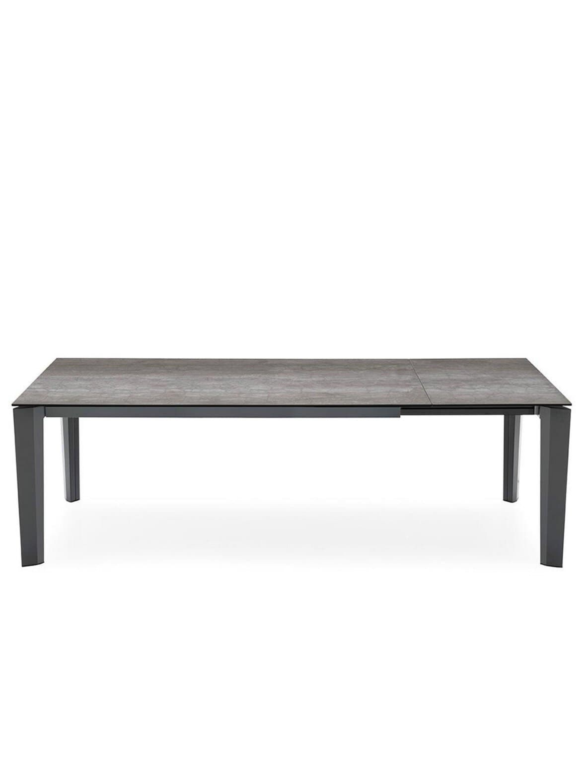 Delta -jatkettava ruokapöytä vaaleanharmaa keramiikka/mattaharmaa 100 x 180/240 cm – Calligaris