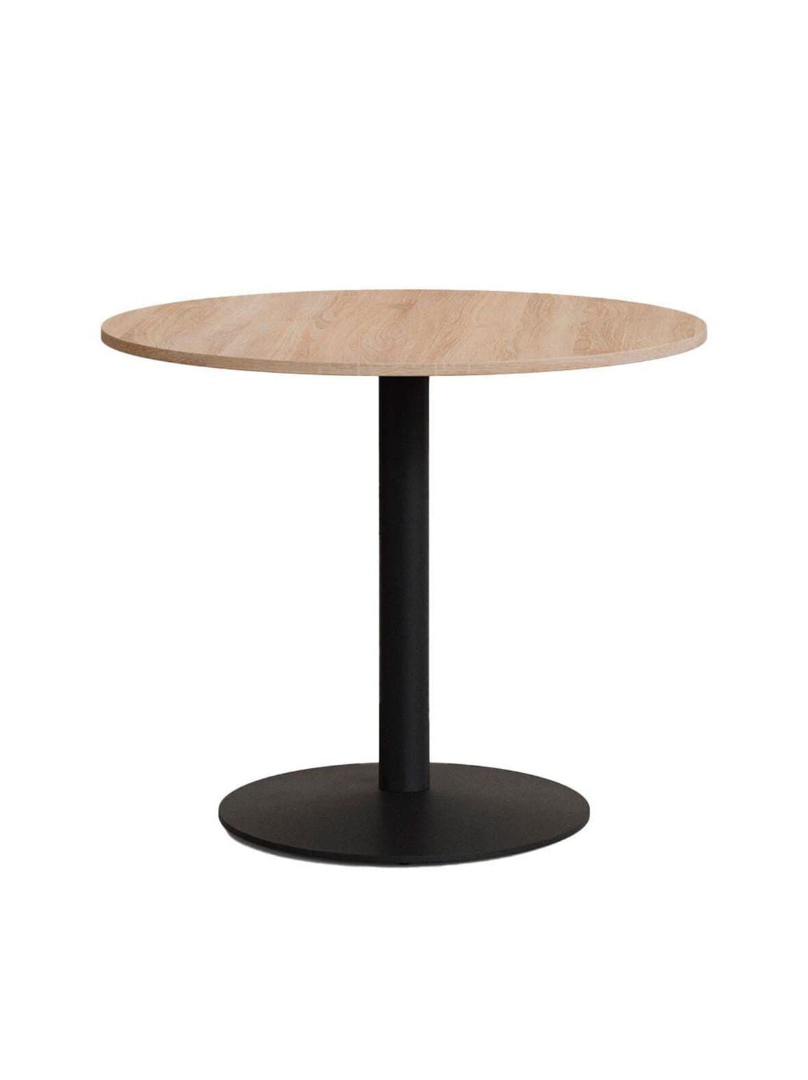 Esilda-ruokapöytä tammi/musta ⌀ 90 cm – Kave Home