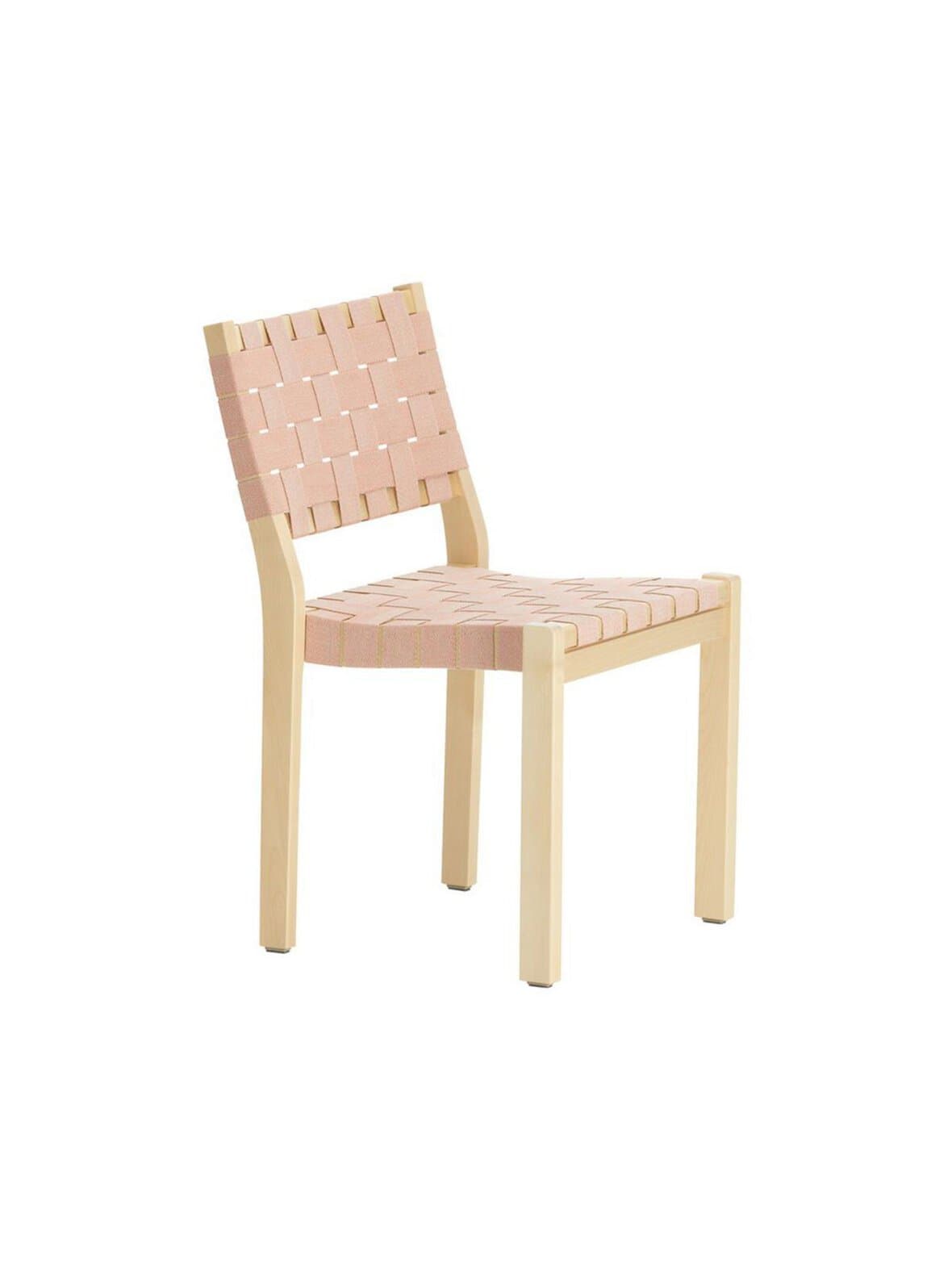 Tuoli 611 koivu/luonnonvärinen-punainen – Artek