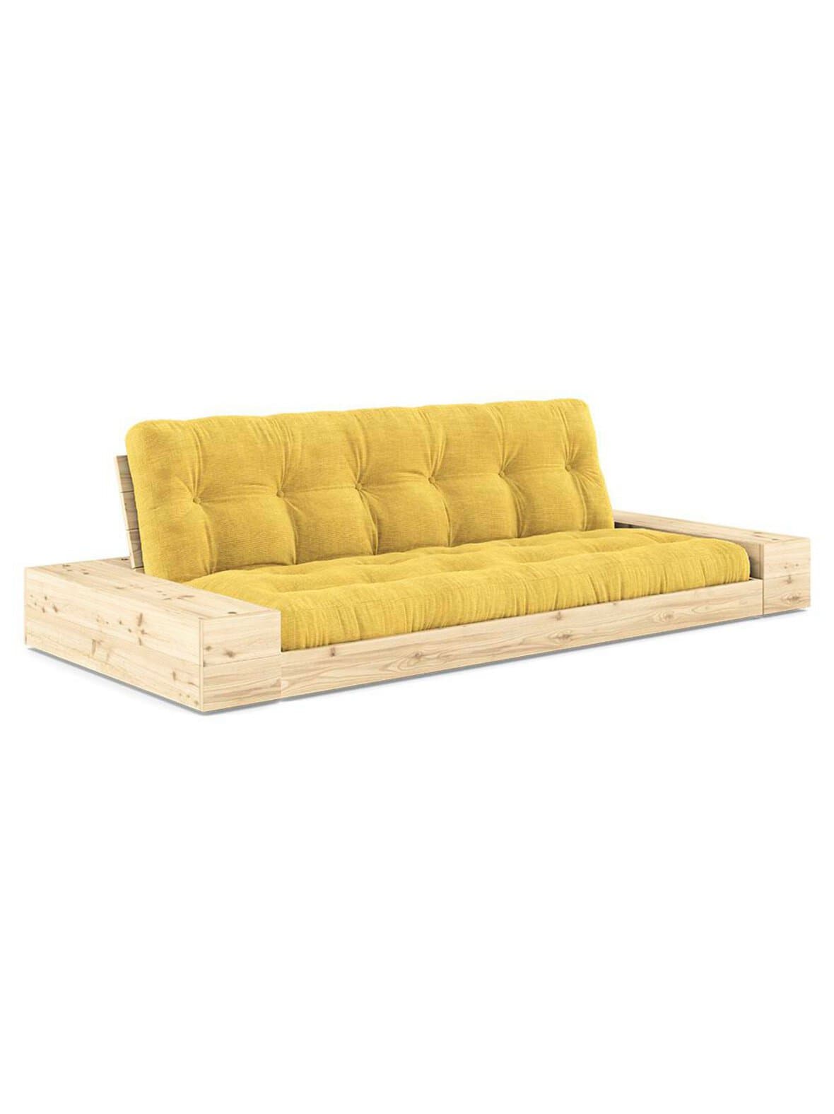 Base-futonsohva laatikoilla corduroy-kangas honey/mänty l 244 cm – Karup