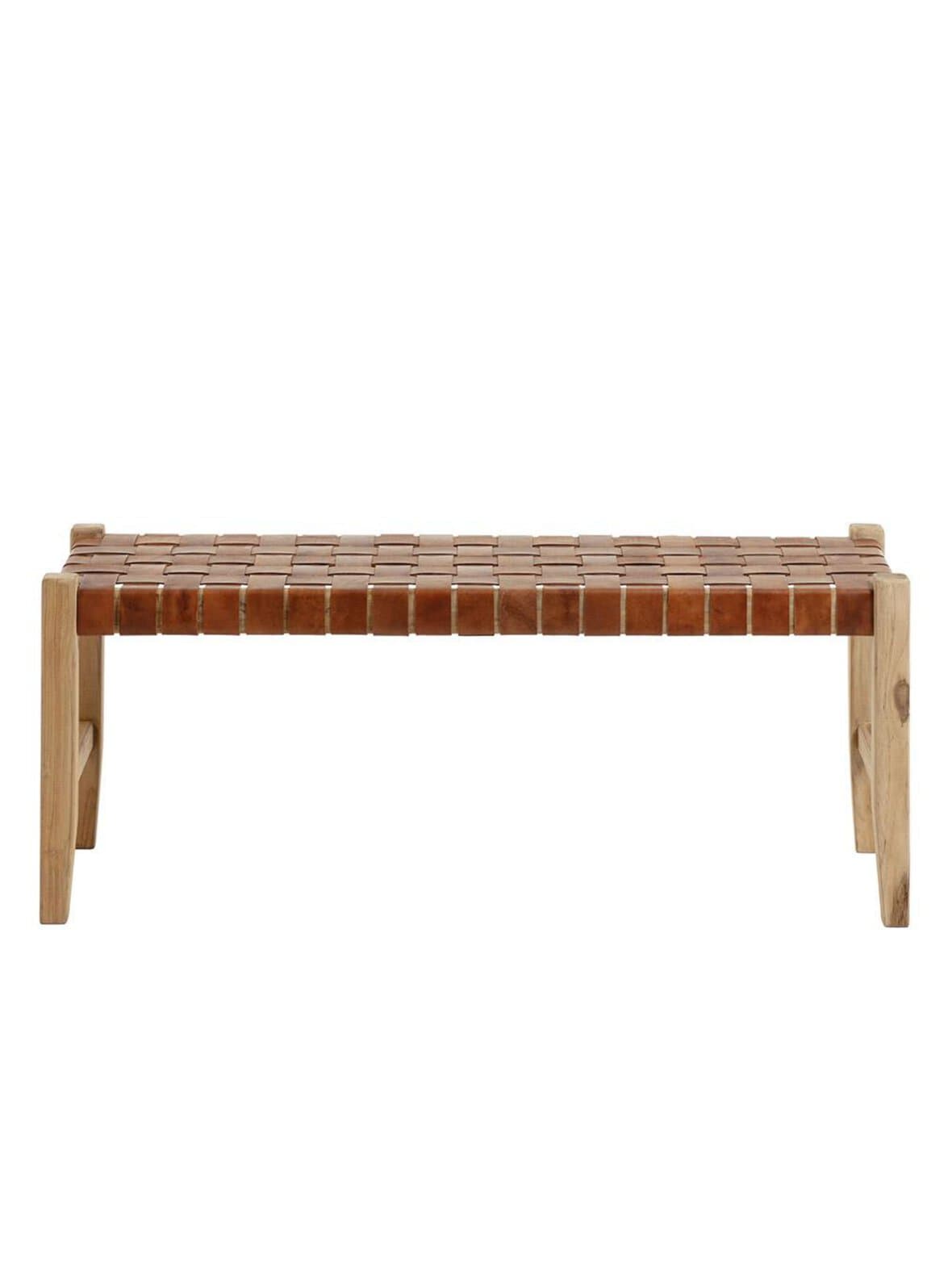 Calixta-penkki ruskea nahka l 120 cm – Kave Home