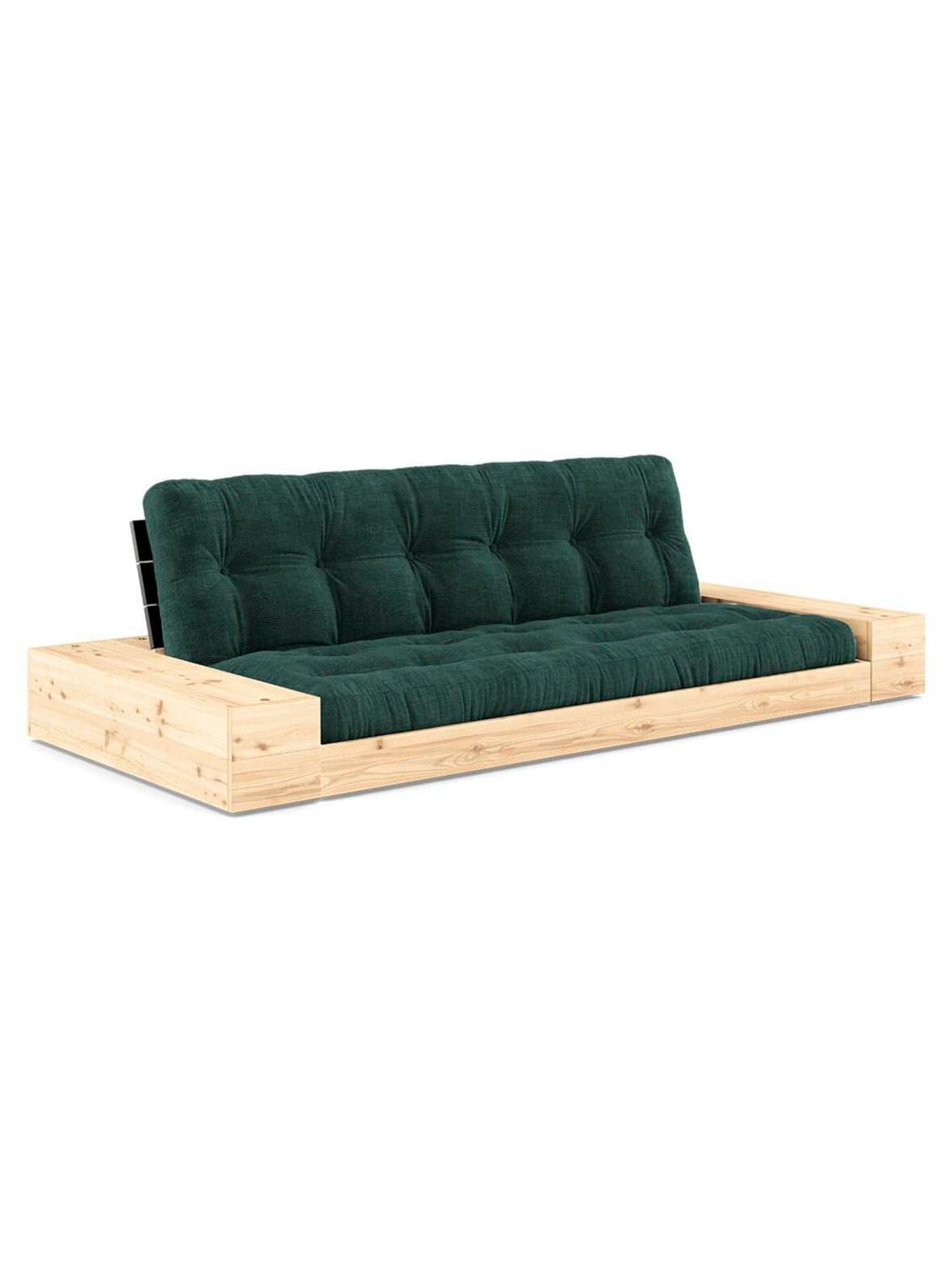 Base-futonsohva laatikoilla corduroy-kangas seaweed/musta l 244 cm – Karup