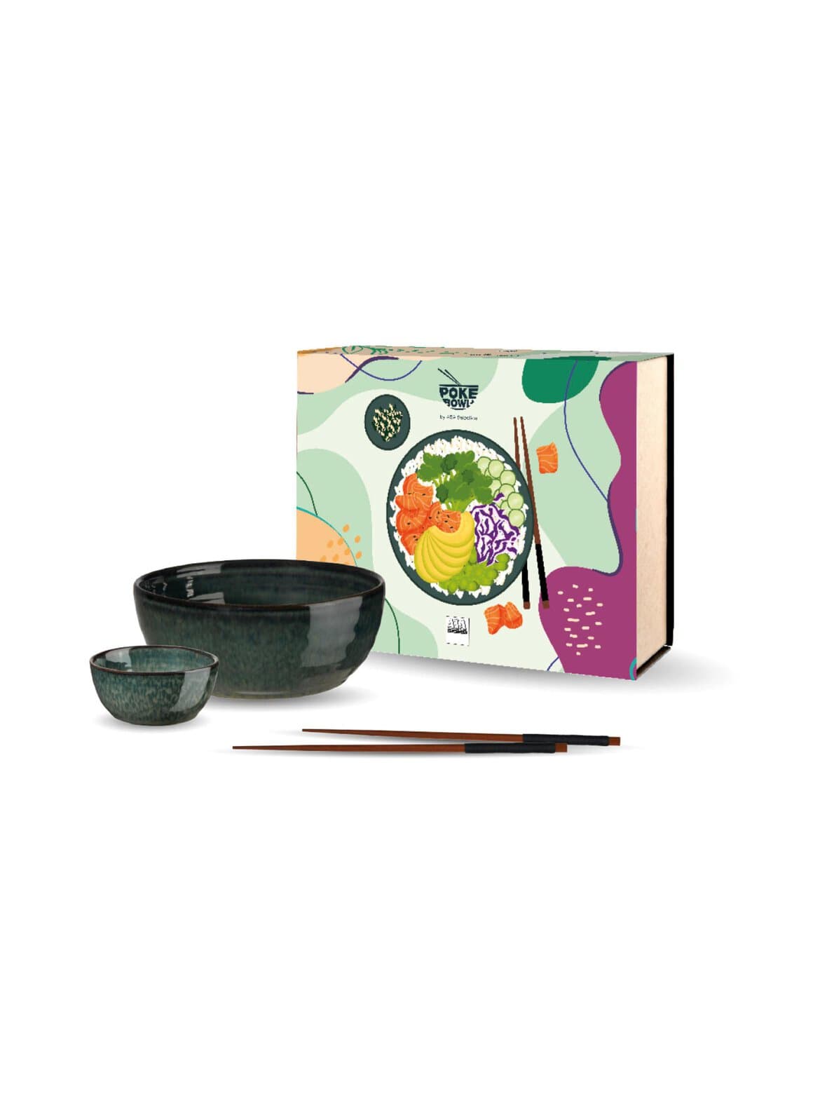 Poké bowl set -kulho ja puikkopakkaus – Asa Selection
