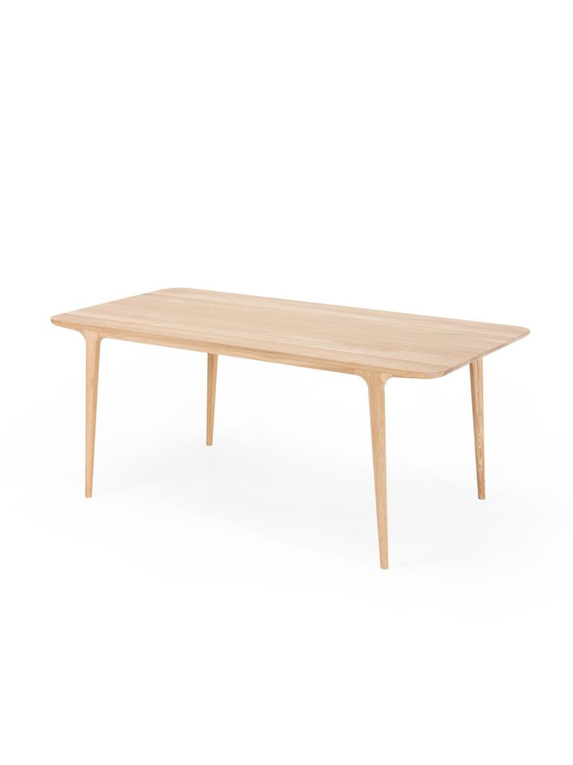Fawn-ruokapöytä valkovahattu tammi 180 x 90 cm – Gazzda
