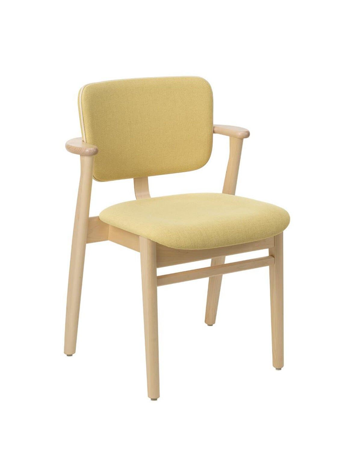 Domus-tuoli istuin- ja selkänojaverhoiltu hola-kangas canary / lakattu koivu – Artek