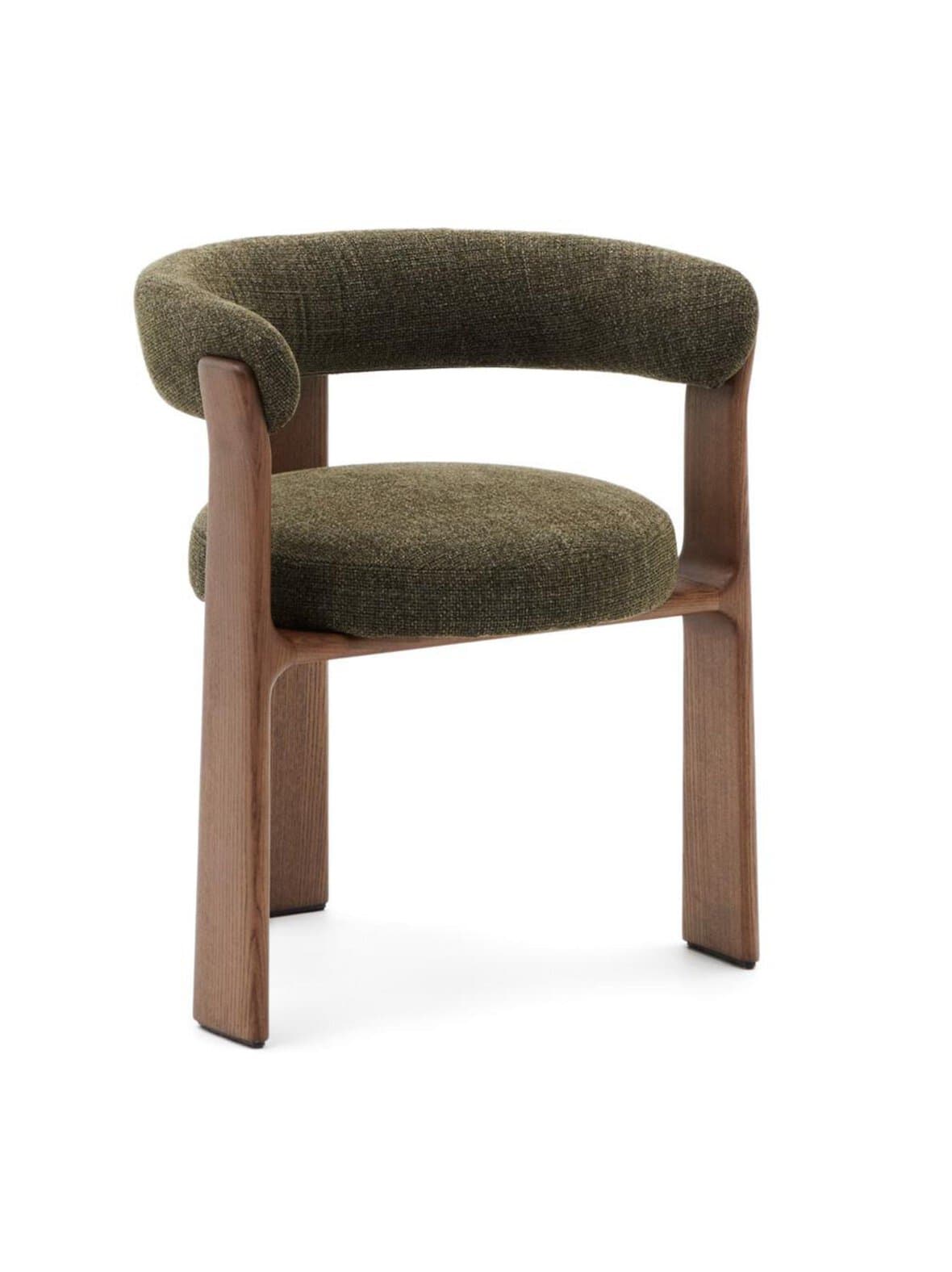 Granite-tuoli kolmijalkainen vihreä chenille / pähkinä – Kave Home