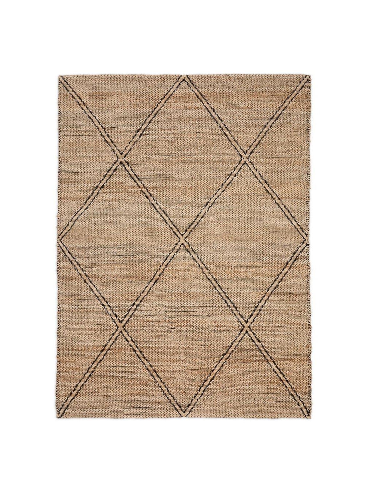 Vallalta-juuttimatto luonnonvärinen / musta 200 x 300 cm – Kave Home