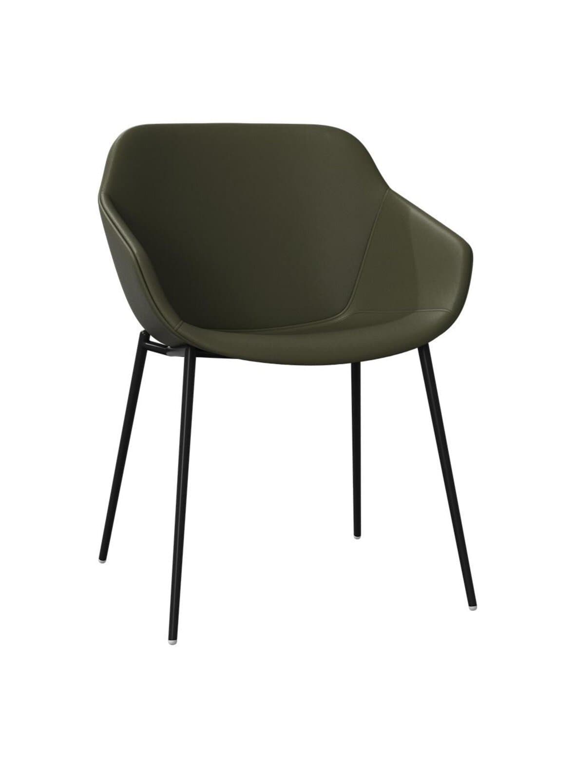 Vienna-tuoli nordic grain -nahka 5133 oliivinvihreä – BoConcept