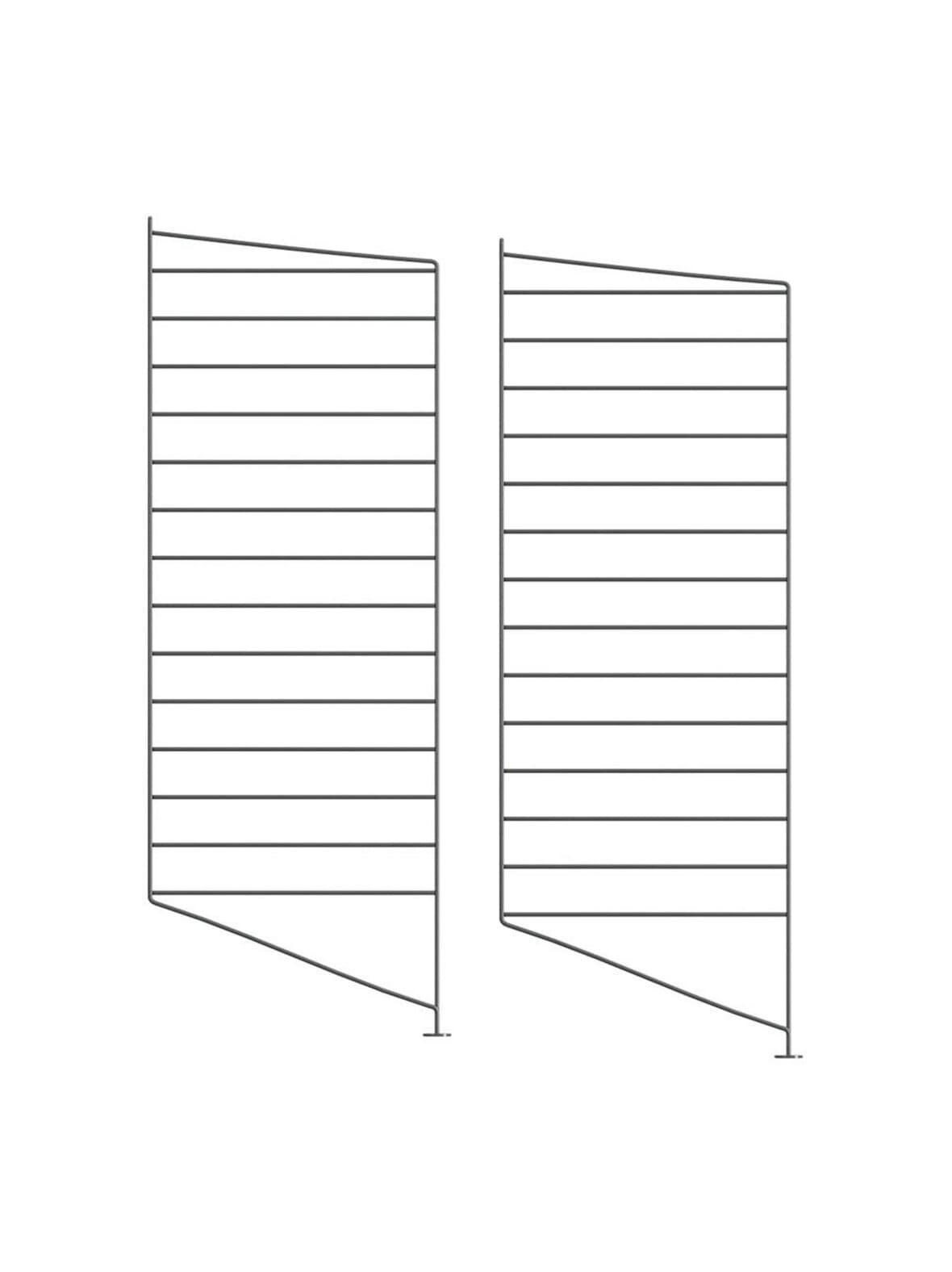 String system -lattiasivupaneelit 2 kpl tummanharmaa 85 x 30 cm – String Furniture