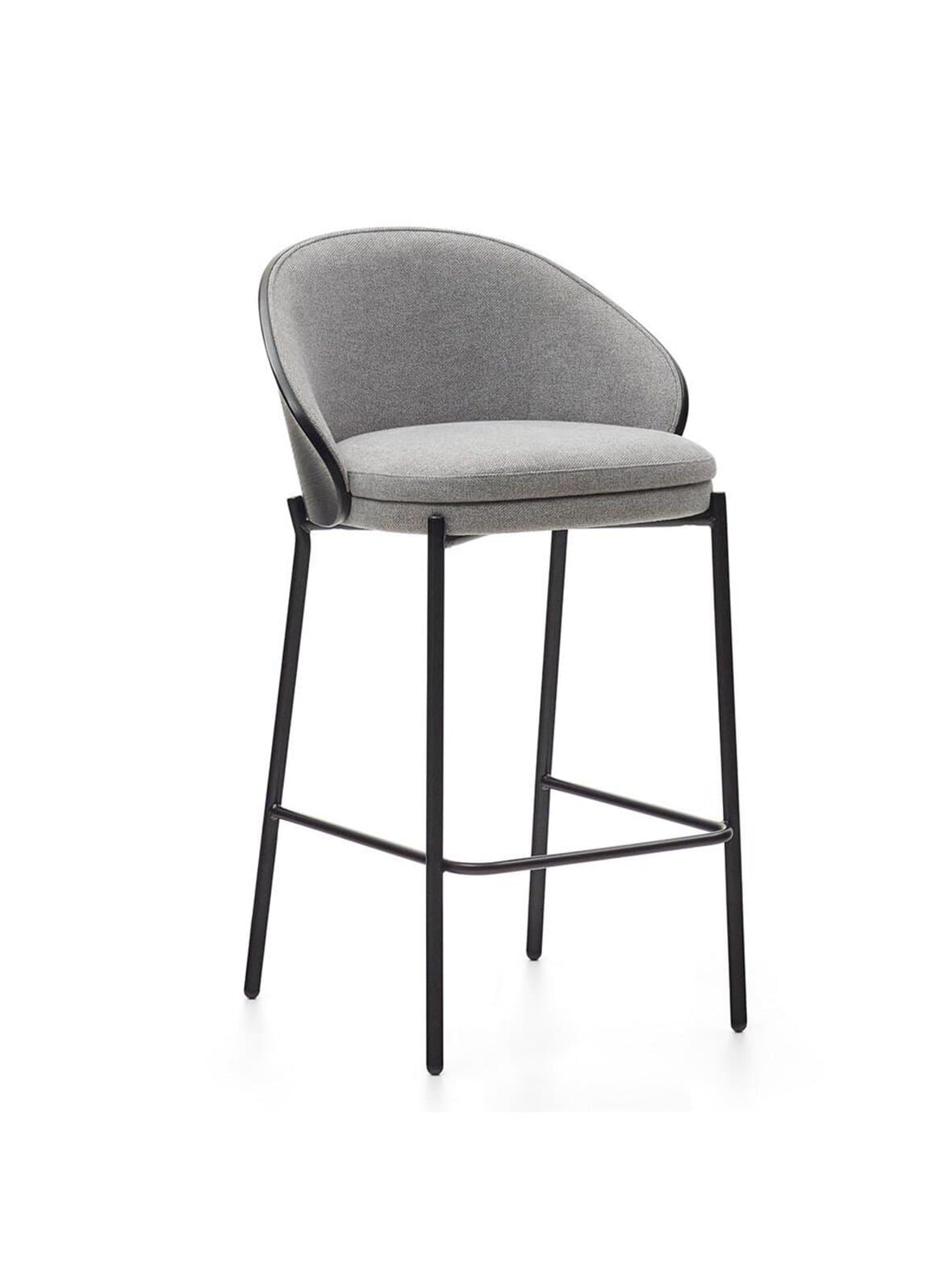 Eamy-baarituoli vaaleanharmaa/musta k 65 cm – Kave Home