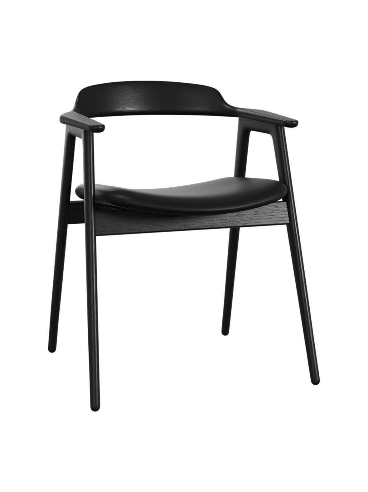 Seoul-tuoli nordic grain -nahka 5130 musta / musta tammi – BoConcept