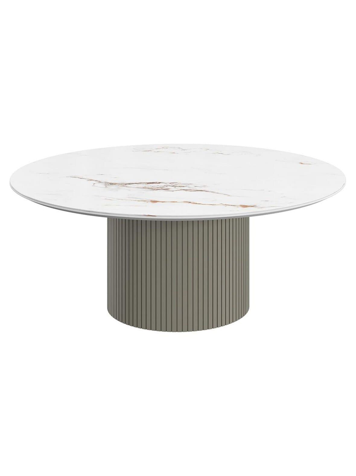 Santiago-sohvapöytä valkoinen keramiikka / harmaa ⌀ 99 cm – BoConcept
