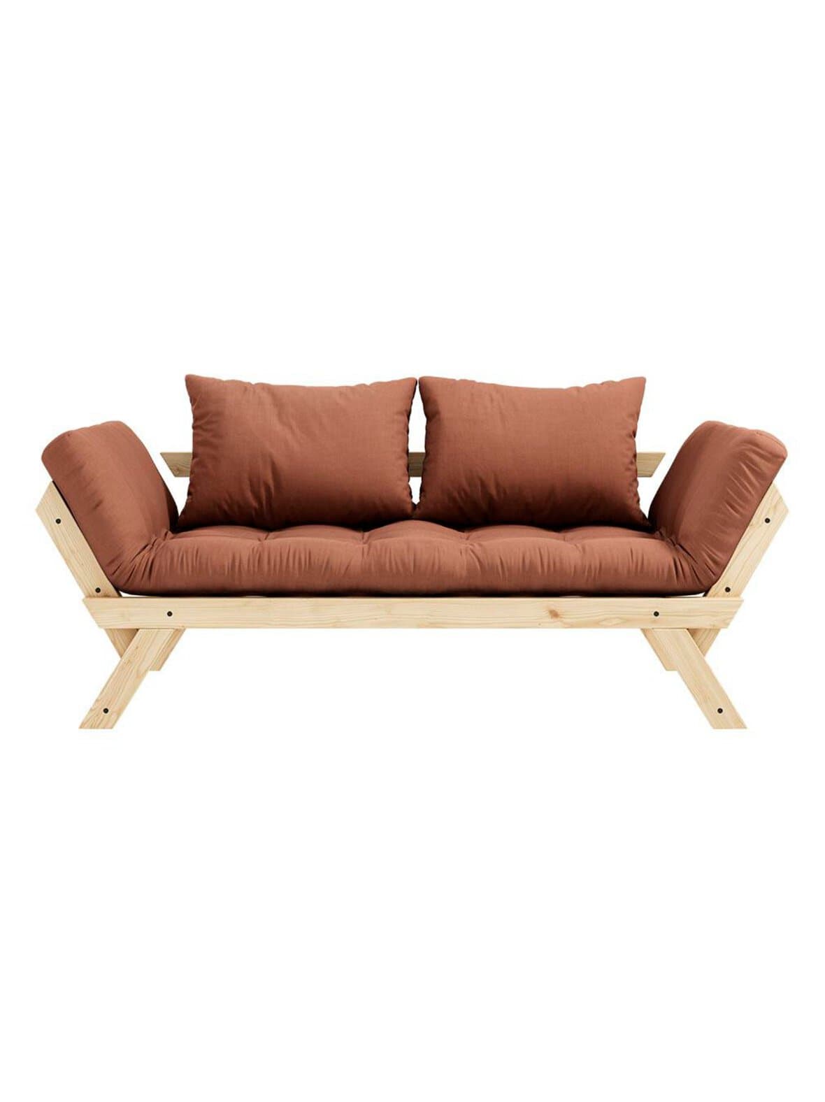 Bebop-futonsohva clay brown / mänty l 180 cm – Karup